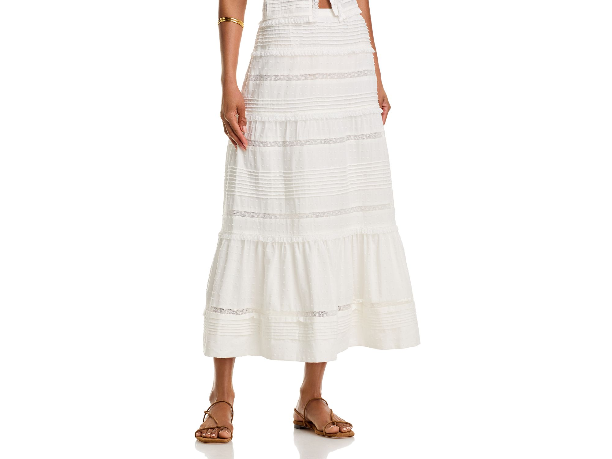 Pintuck Lace Inset Tank Top & Pintuck Lace Inset Midi Skirt - Exclusive — Image 7