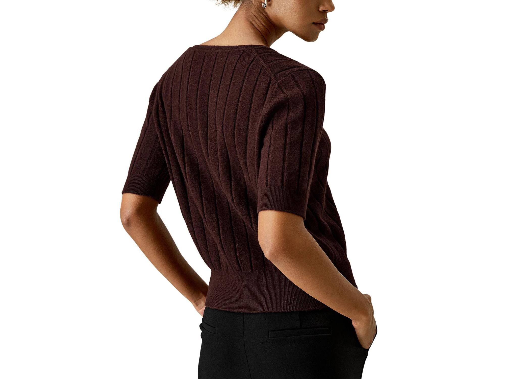 V-Neck Cashmere T-shirt — Image 3