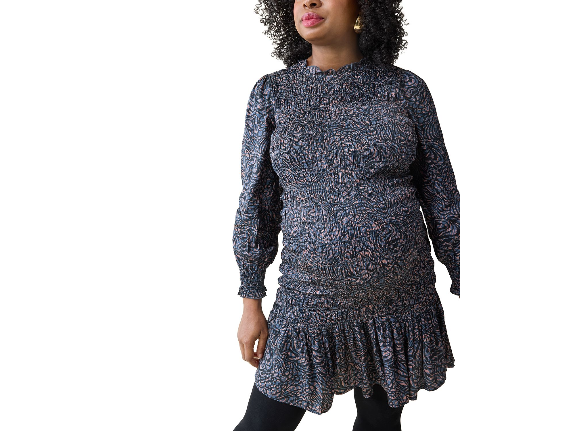 Smocked Maternity Dress — Image 3
