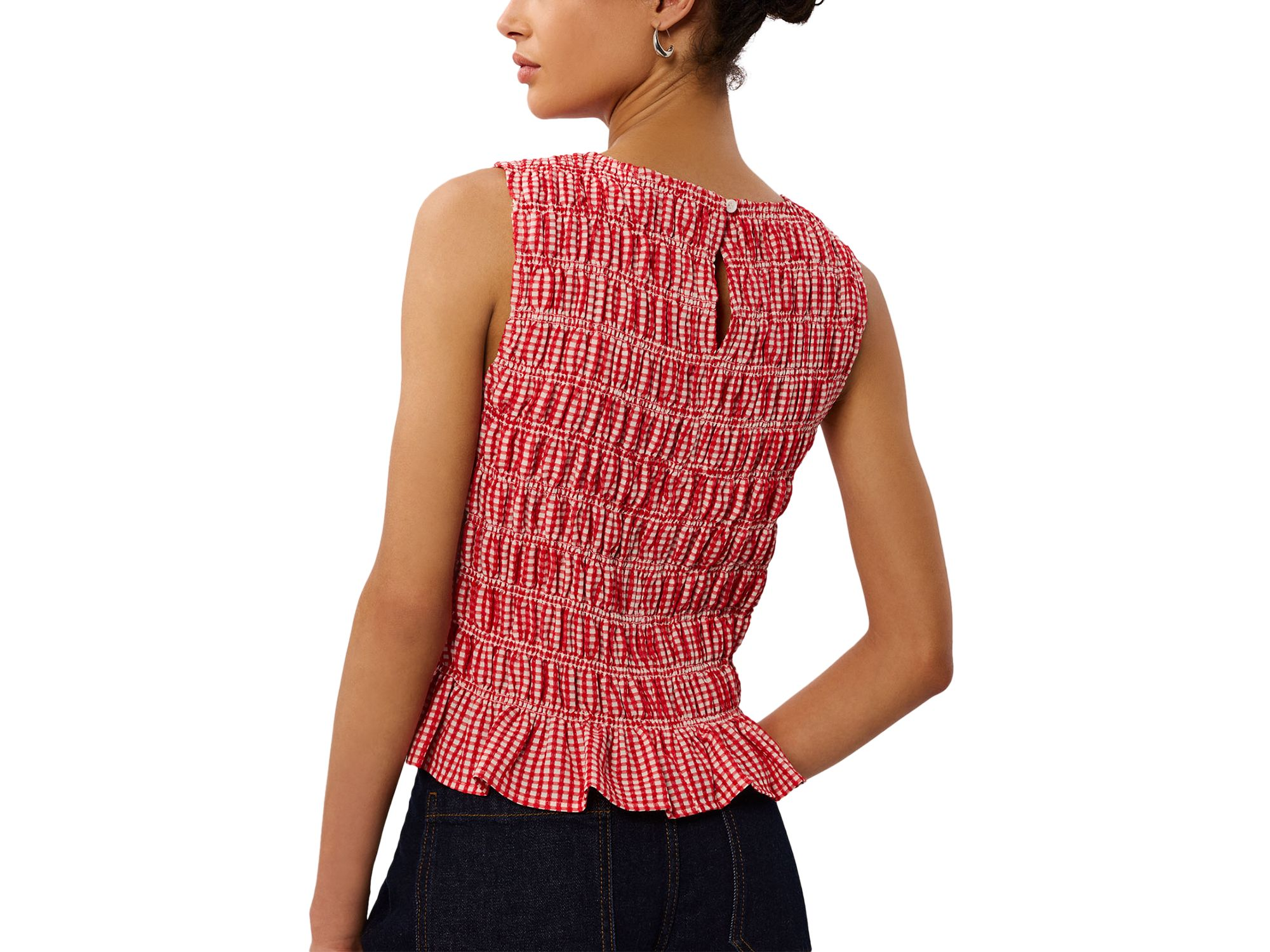 Gingham Shirred Top — Image 5