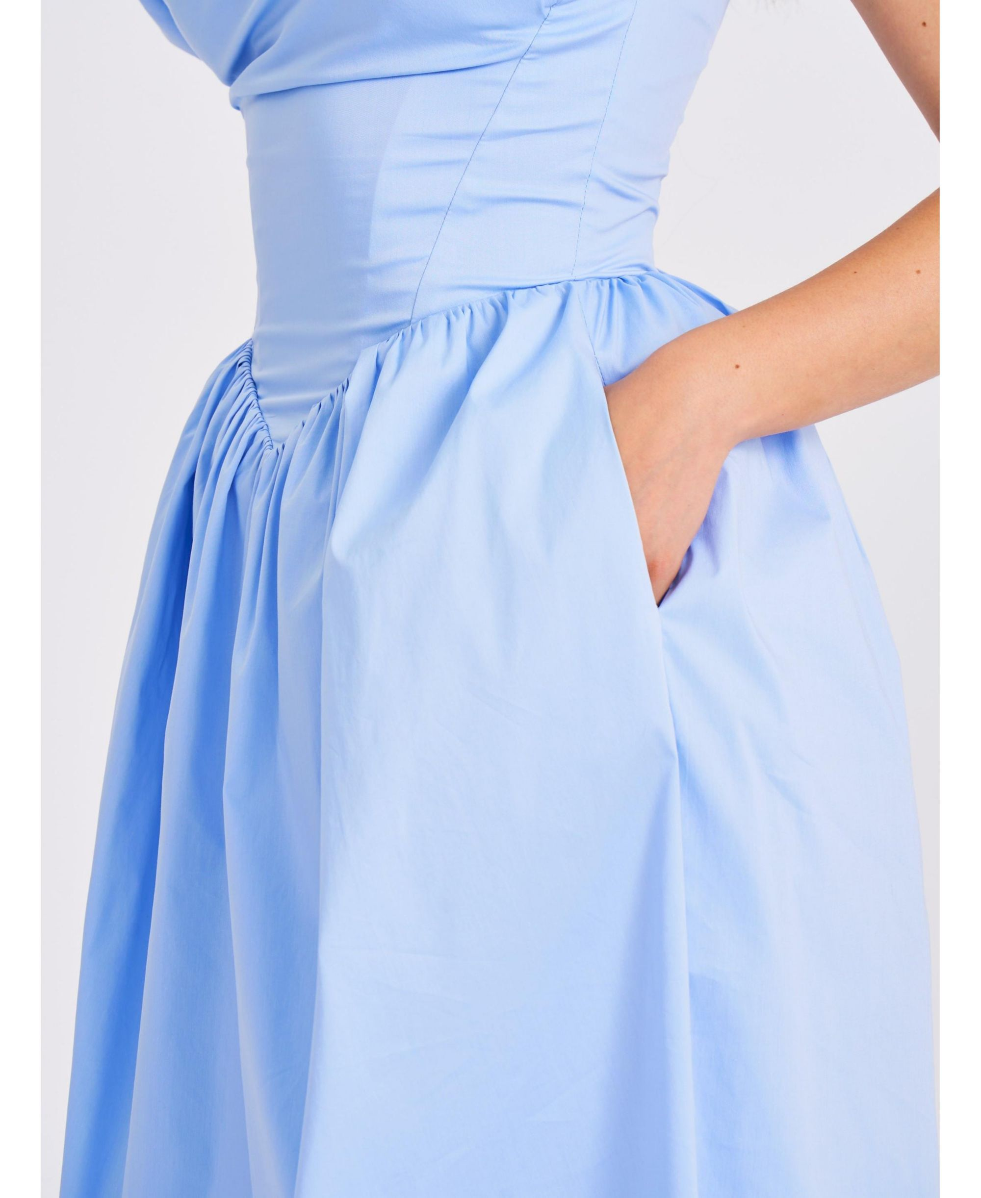 Reina Drop Waist Corset Midi Dress — Image 3