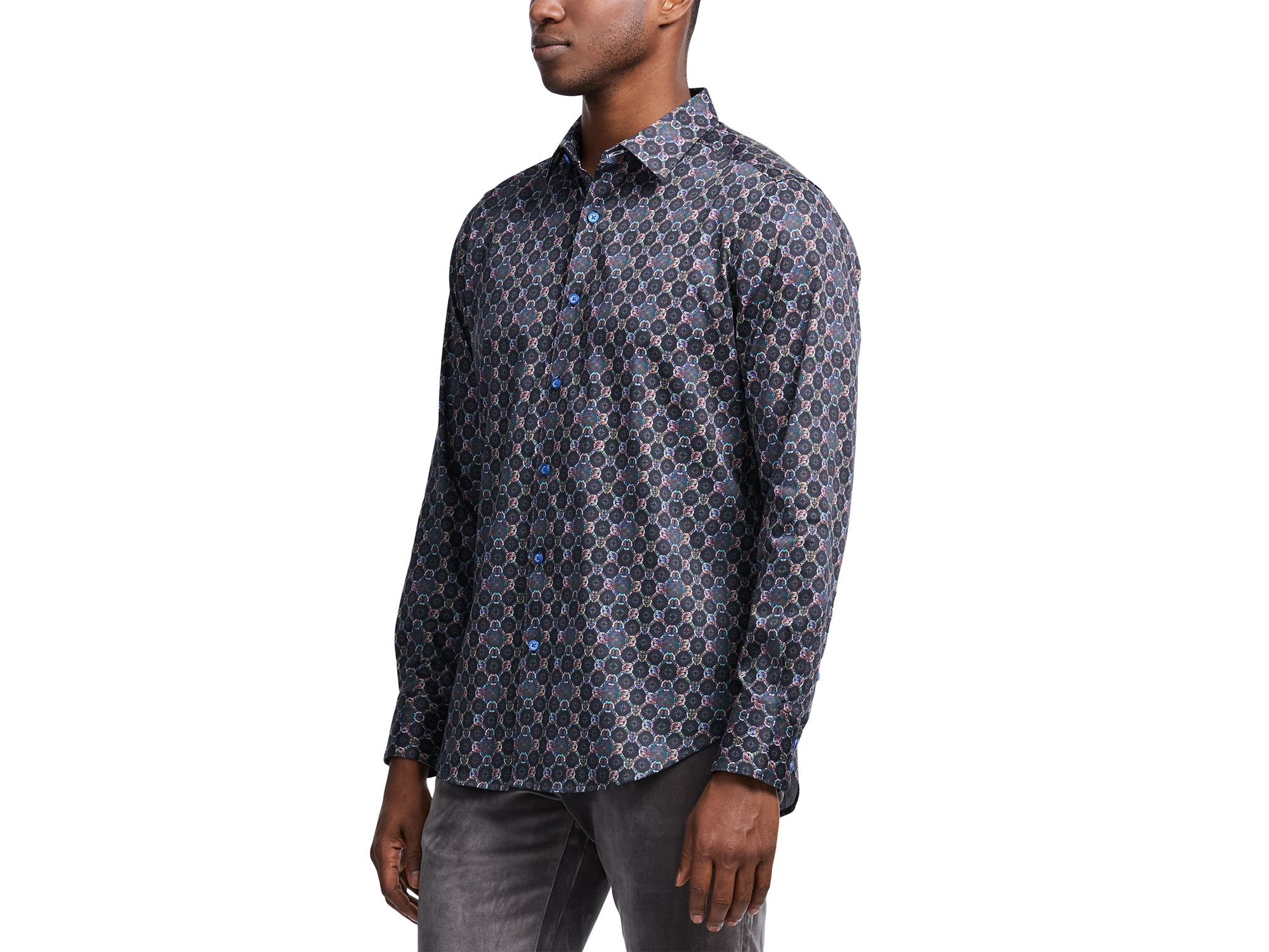 Bramston Printed Long Sleeve Button Front Shirt — Image 4