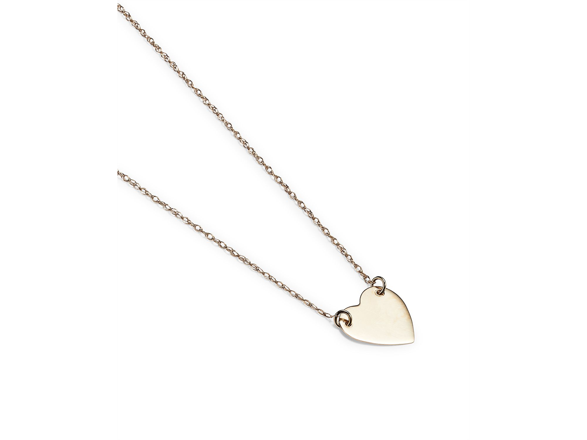 14K Yellow Gold Heart Pendant Necklace, 16-18" — Image 3