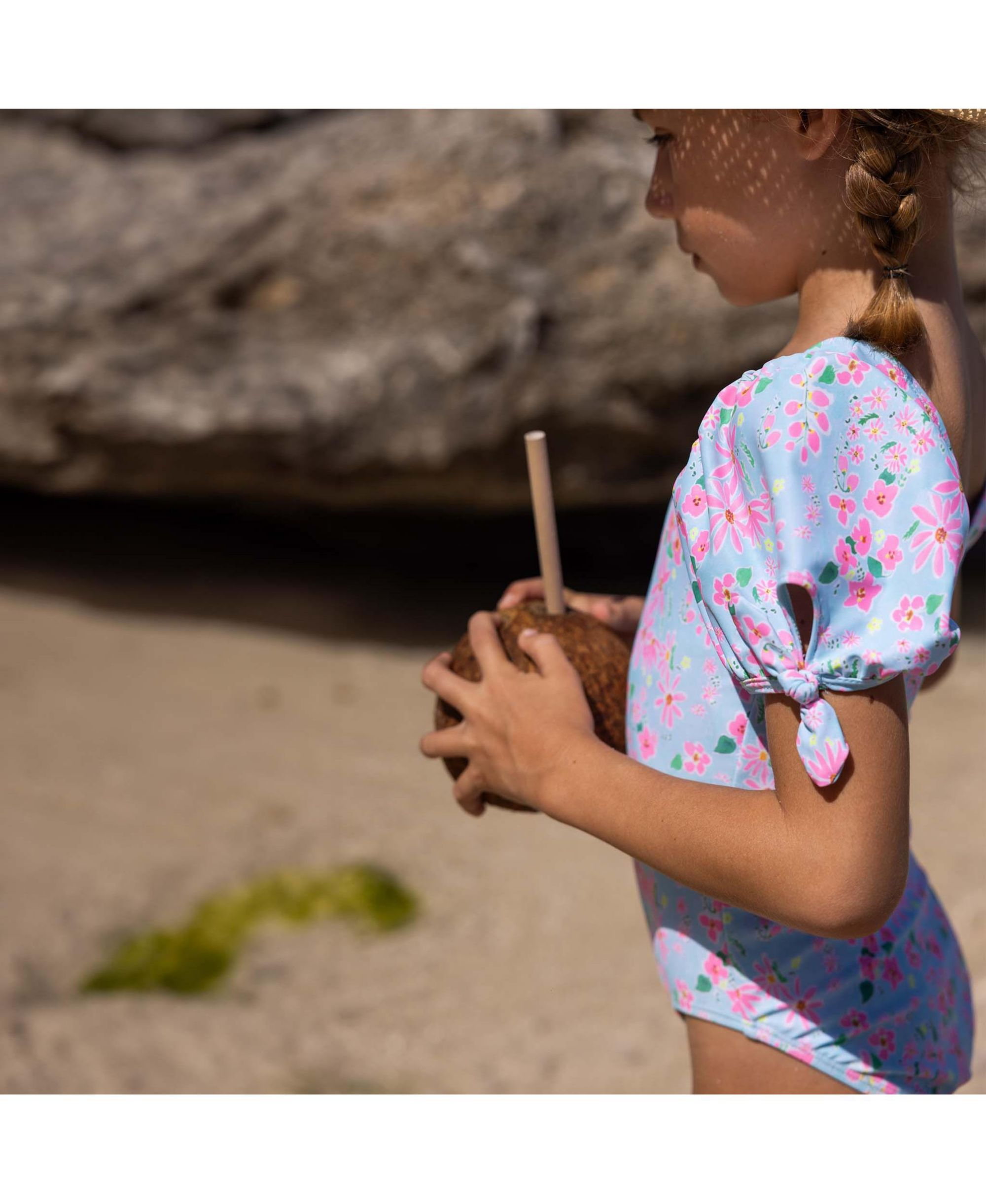 Girls' Daisy Chain Puff Sleeve Surf Suit - Little Kid, Big Kid — Image 4