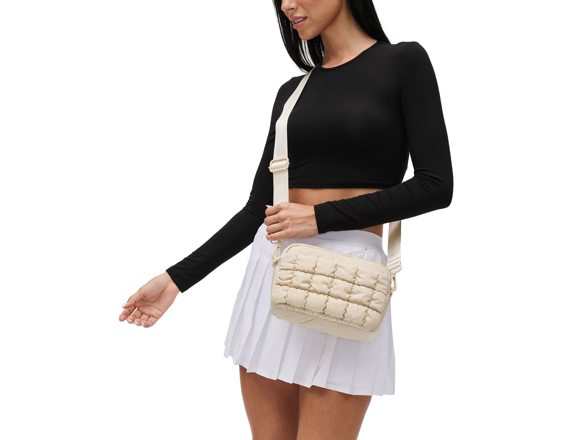 Quilted Medium Nylon Crossbody — Image 4