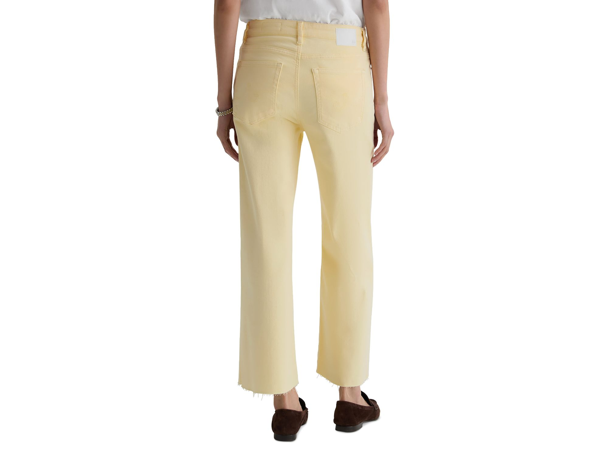 Saige High Rise Wide Leg Crop Jeans in Sunlight Yellow — Image 5