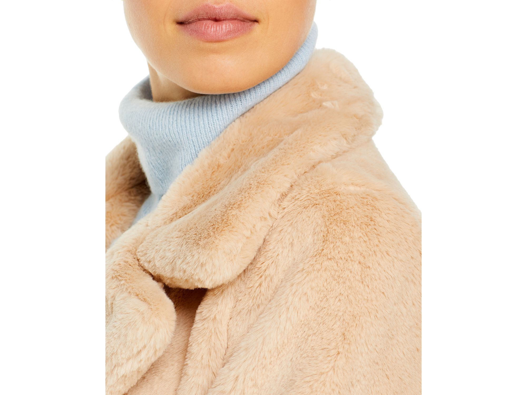 Faux-Fur Coat with Wide Lapels - Exclusive — Image 3