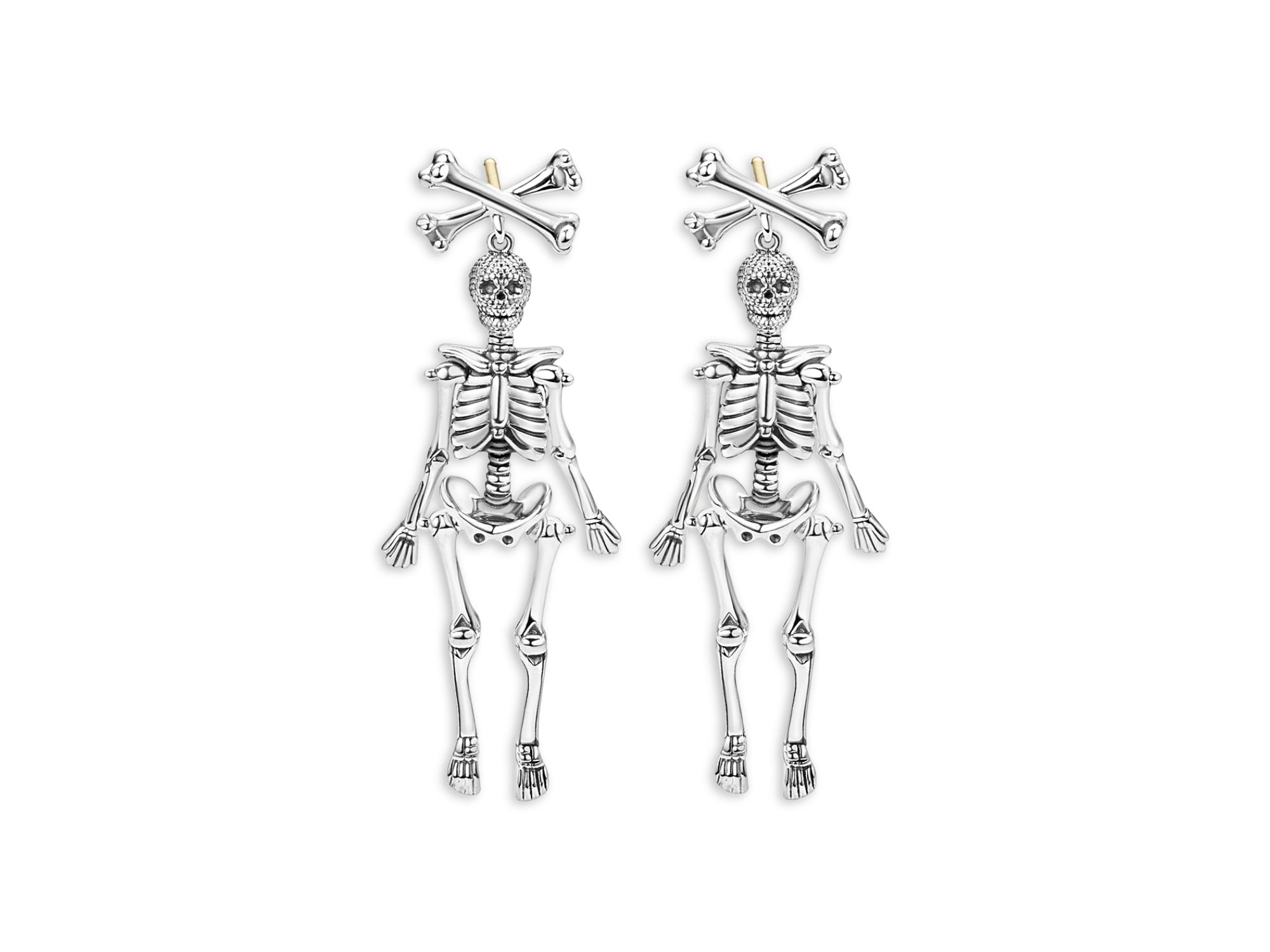 14K Yellow Gold & Sterling Rare Wonders Skeleton Drop Earrings — Image 4