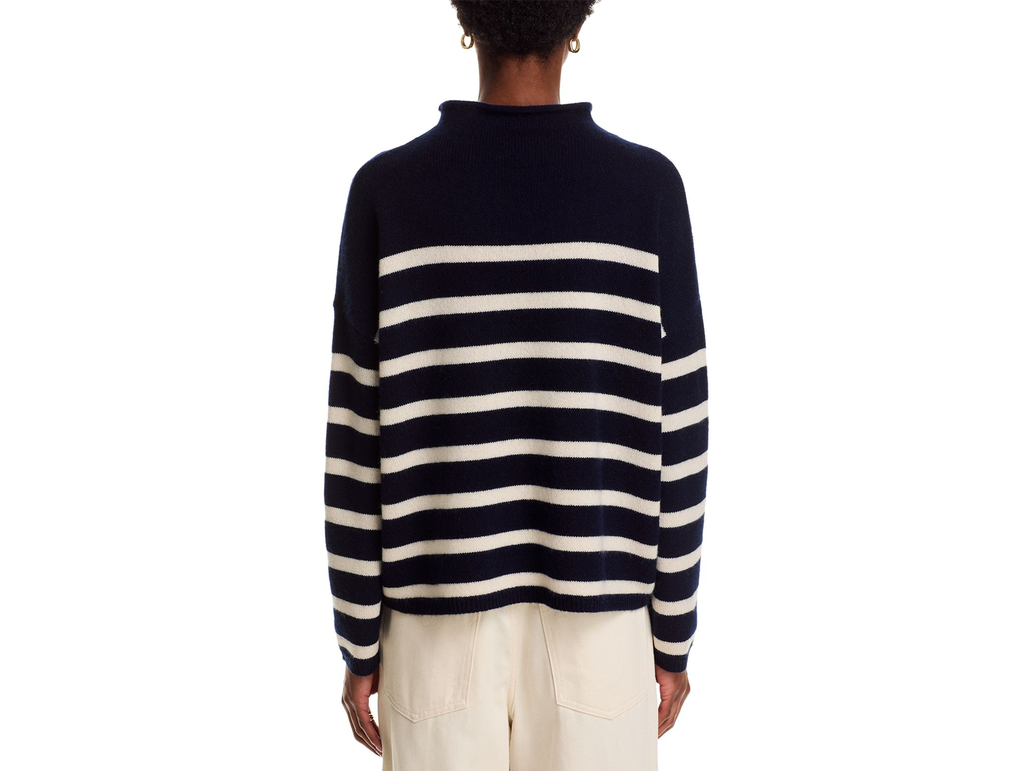 100% Cashmere Rollneck Striped Sweater - Exclusive — Image 3