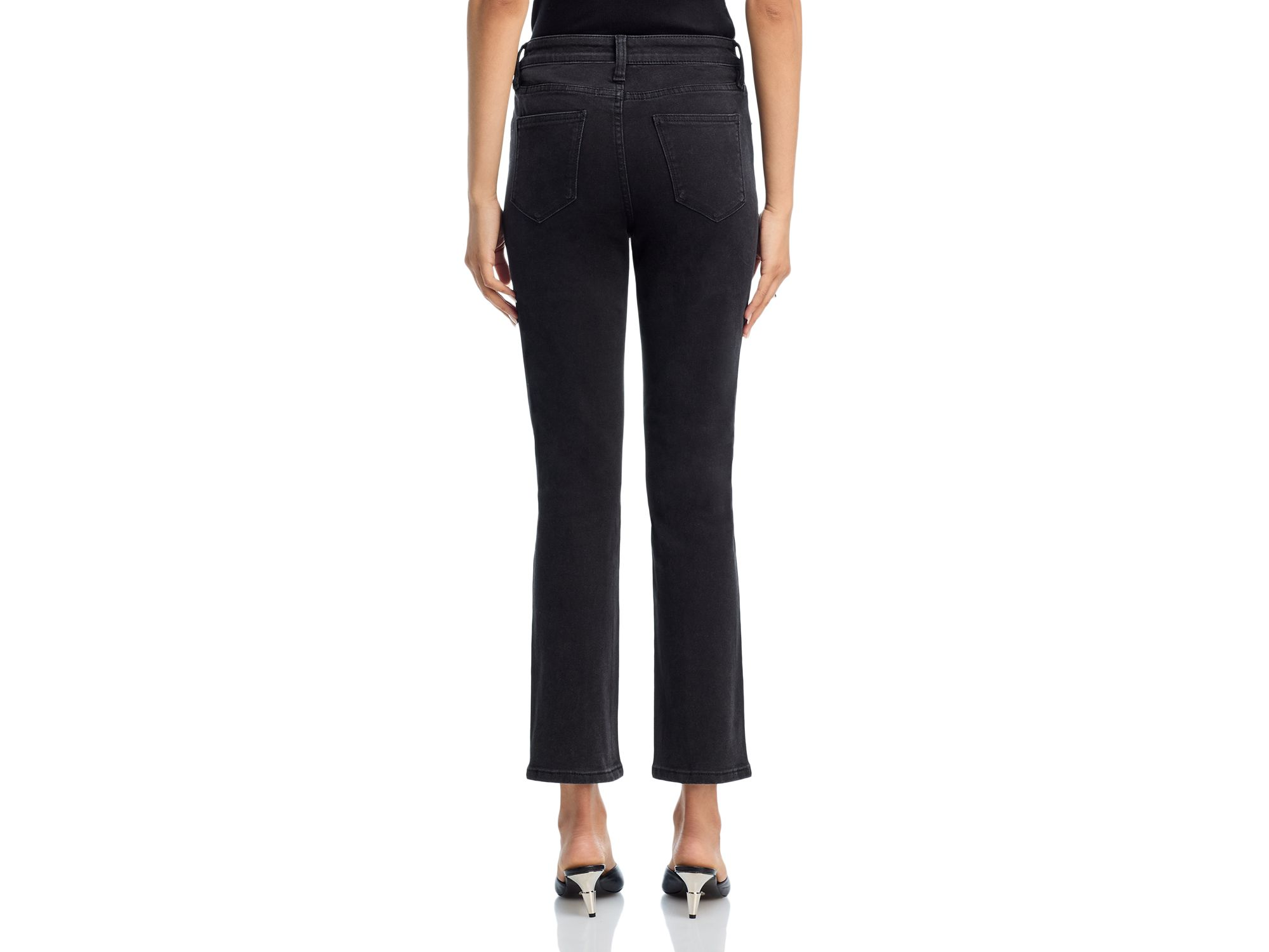 Rhinestone High Rise Ankle Skinny Jeans in Black - Exclusive — Image 4