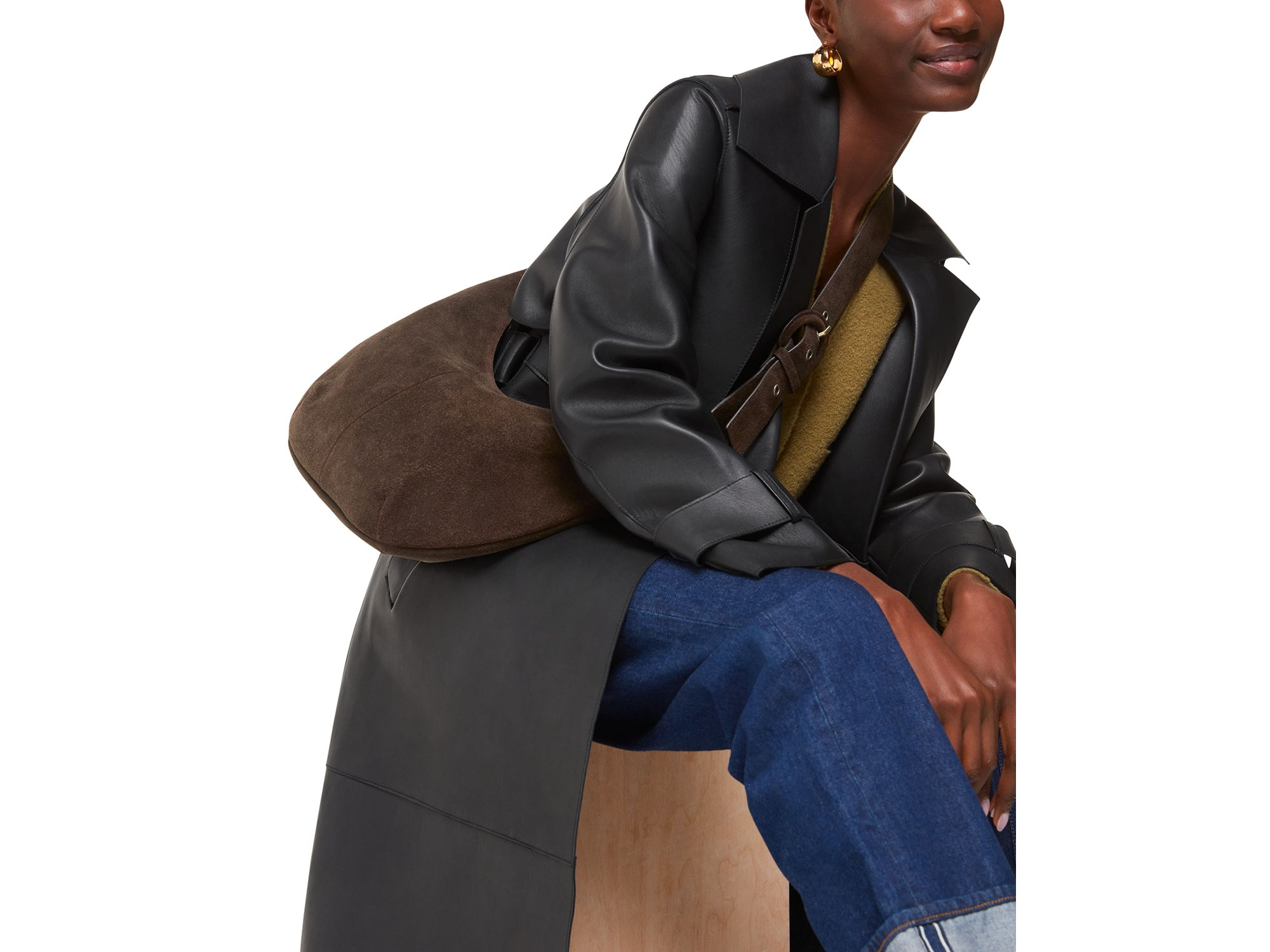 Sia Curved Suede Crossbody — Image 4