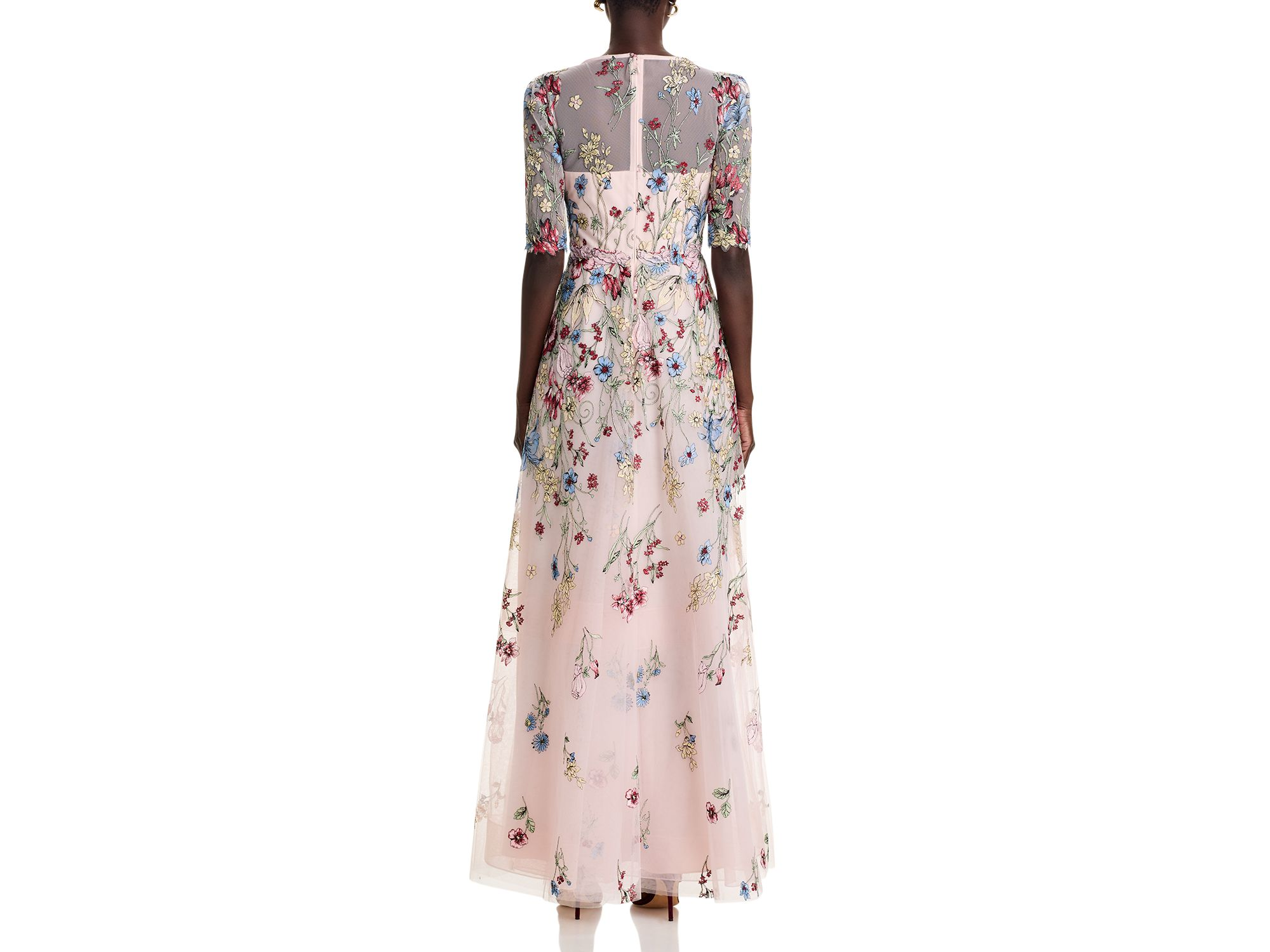 Floral Embroidered Tulle Gown — Image 4