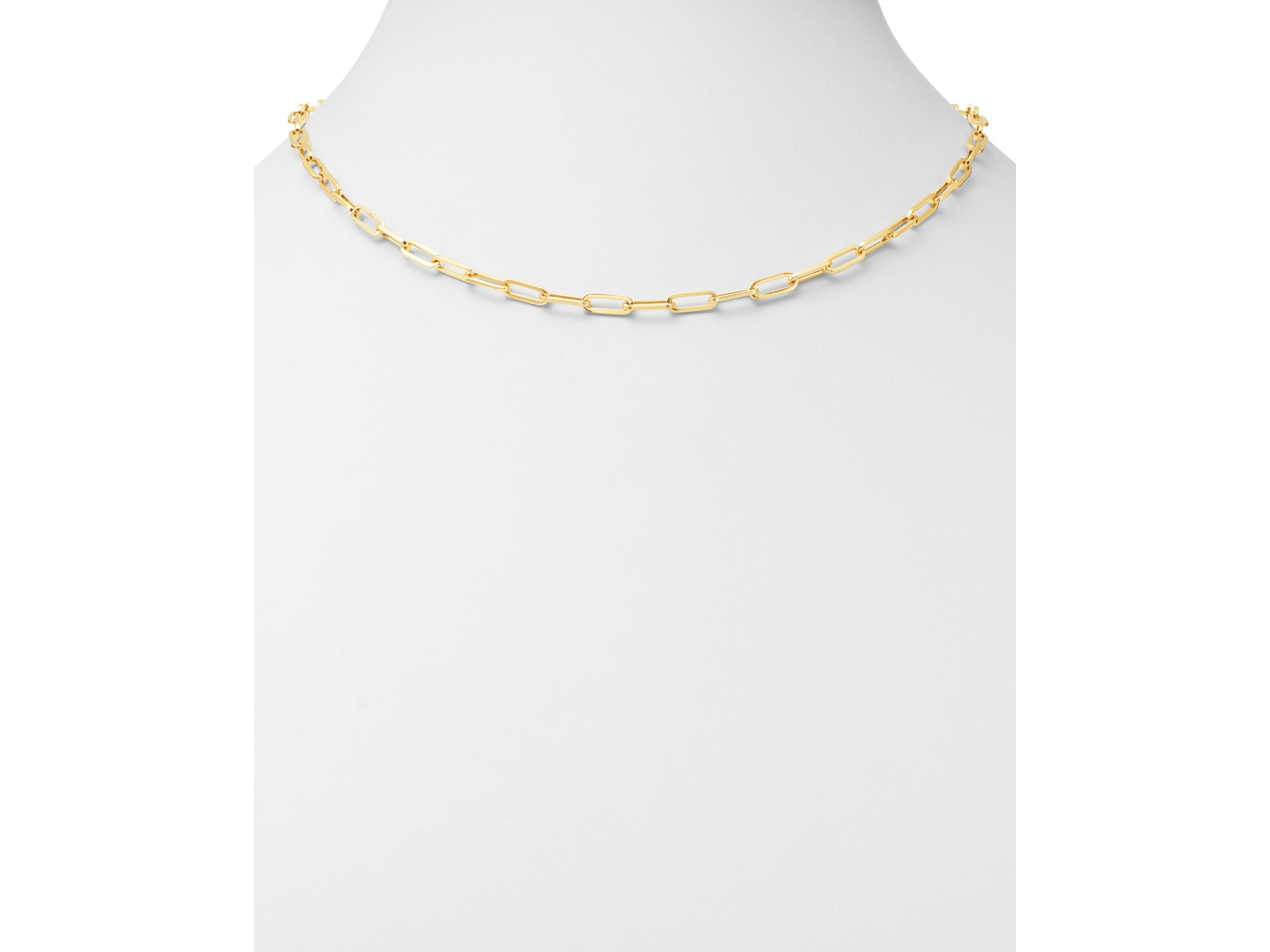 Paper Clip Link Chain Necklace in 14K Yellow Gold — Image 4