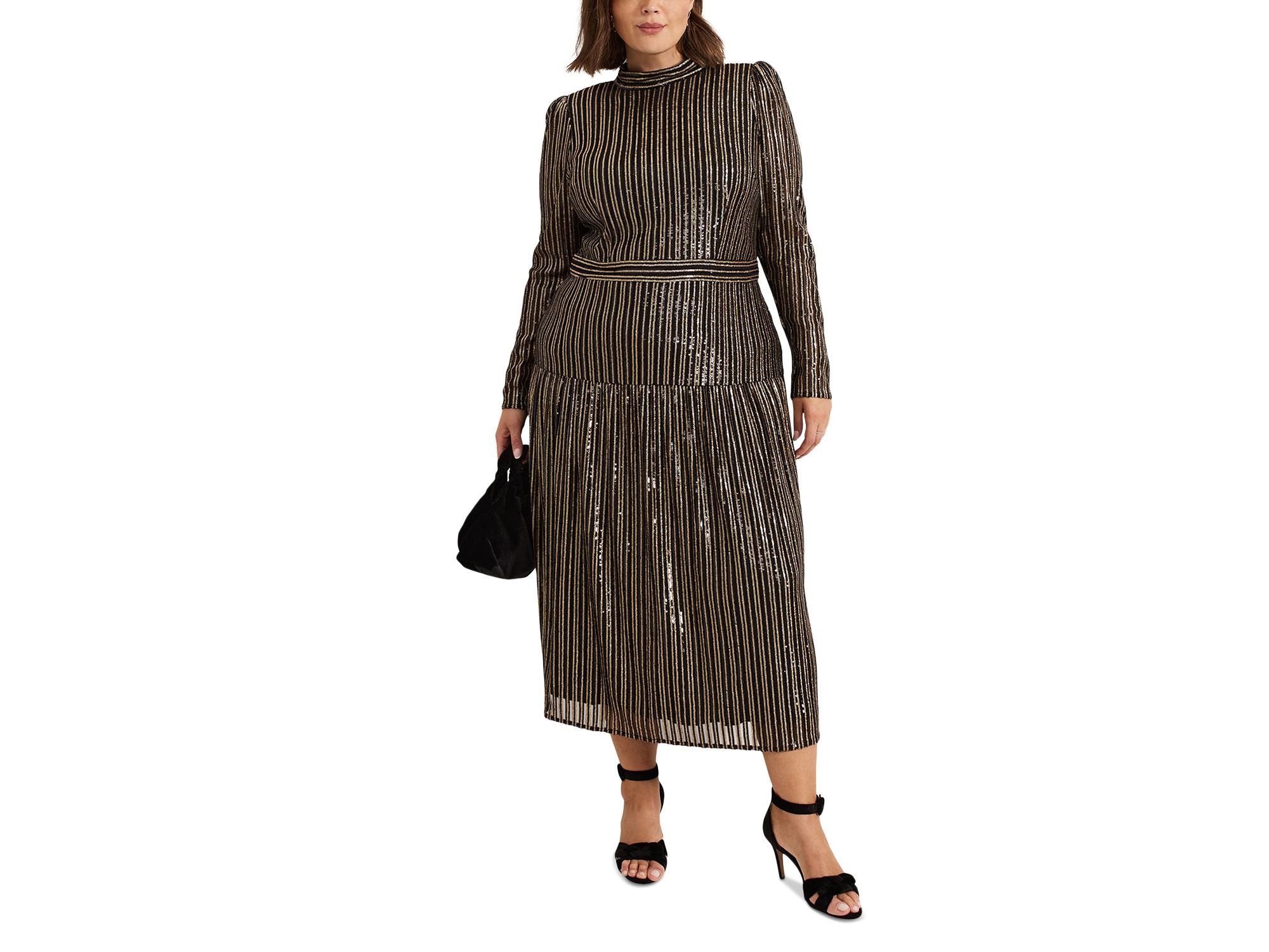 Gloria Sequin Stripe Midi Dress — Image 7