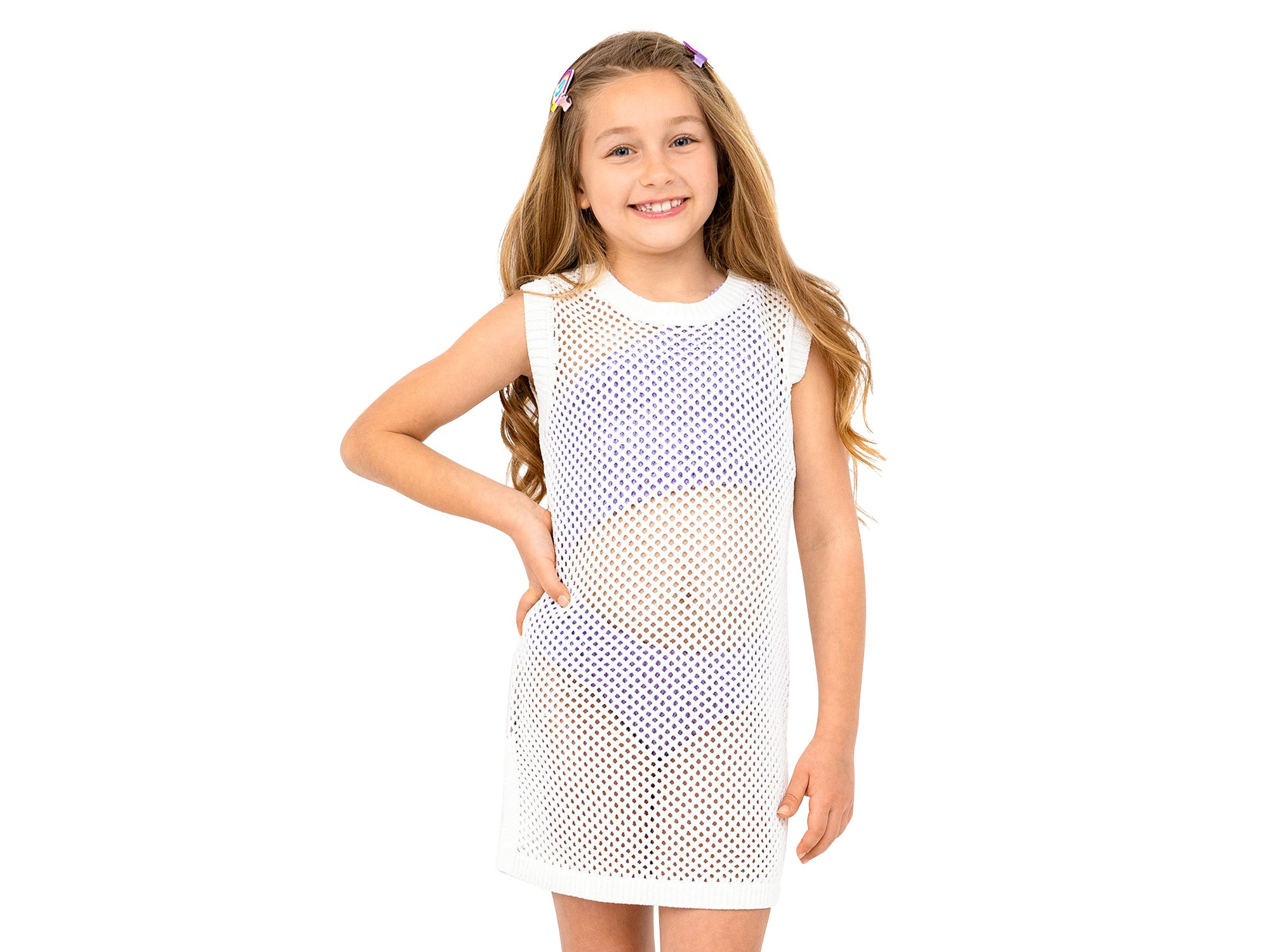 Girls' Reina Crochet Cover-Up Dress - Little Kid, Big Kid — Image 3