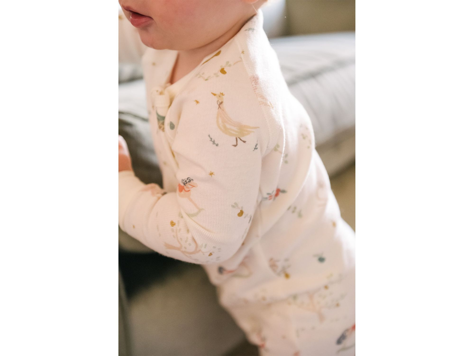 Unisex Partridge in a Pehr Tree Ribbed Footless Sleeper - Baby — Image 7