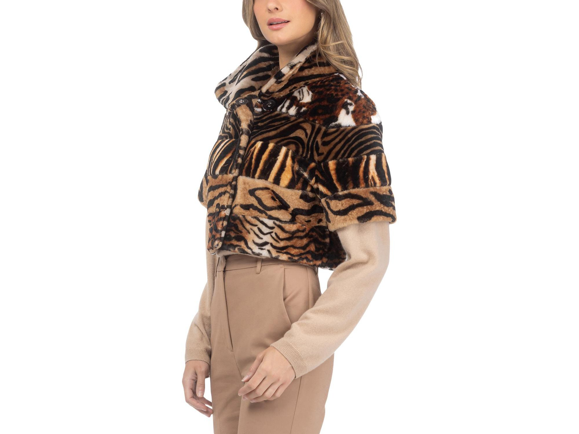Merino Shearling Bolero With Cropped Sleeves — Image 3