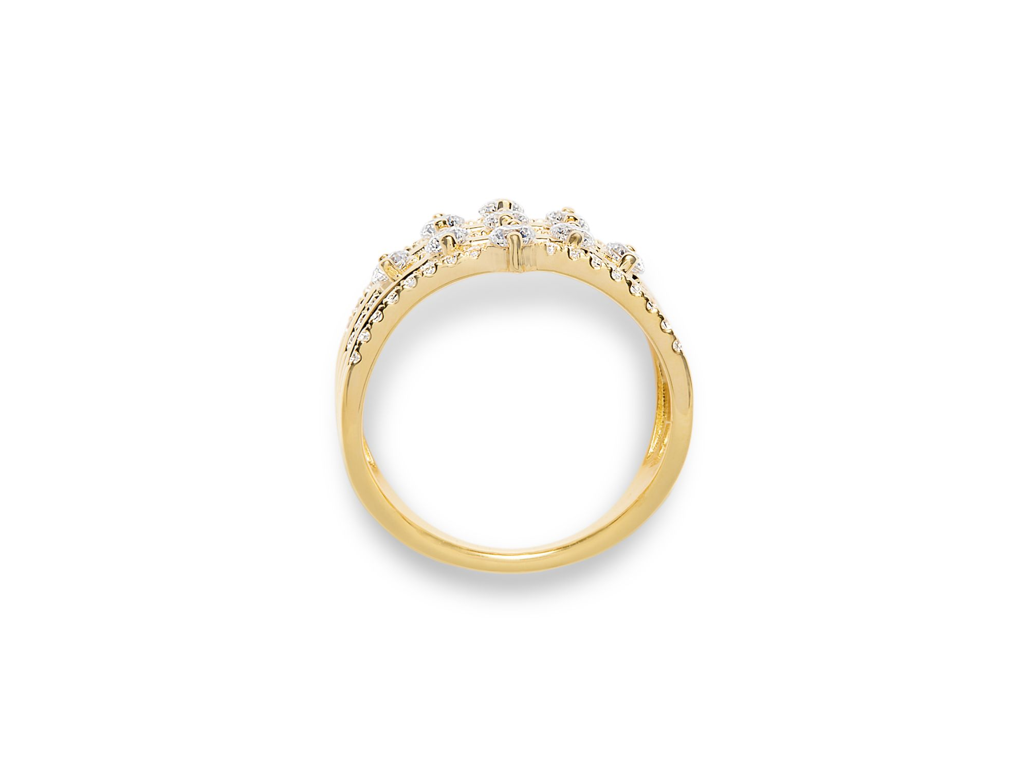 Diamond Multirow Statement Ring in 14K Yellow Gold, 1.0 tcw — Image 4