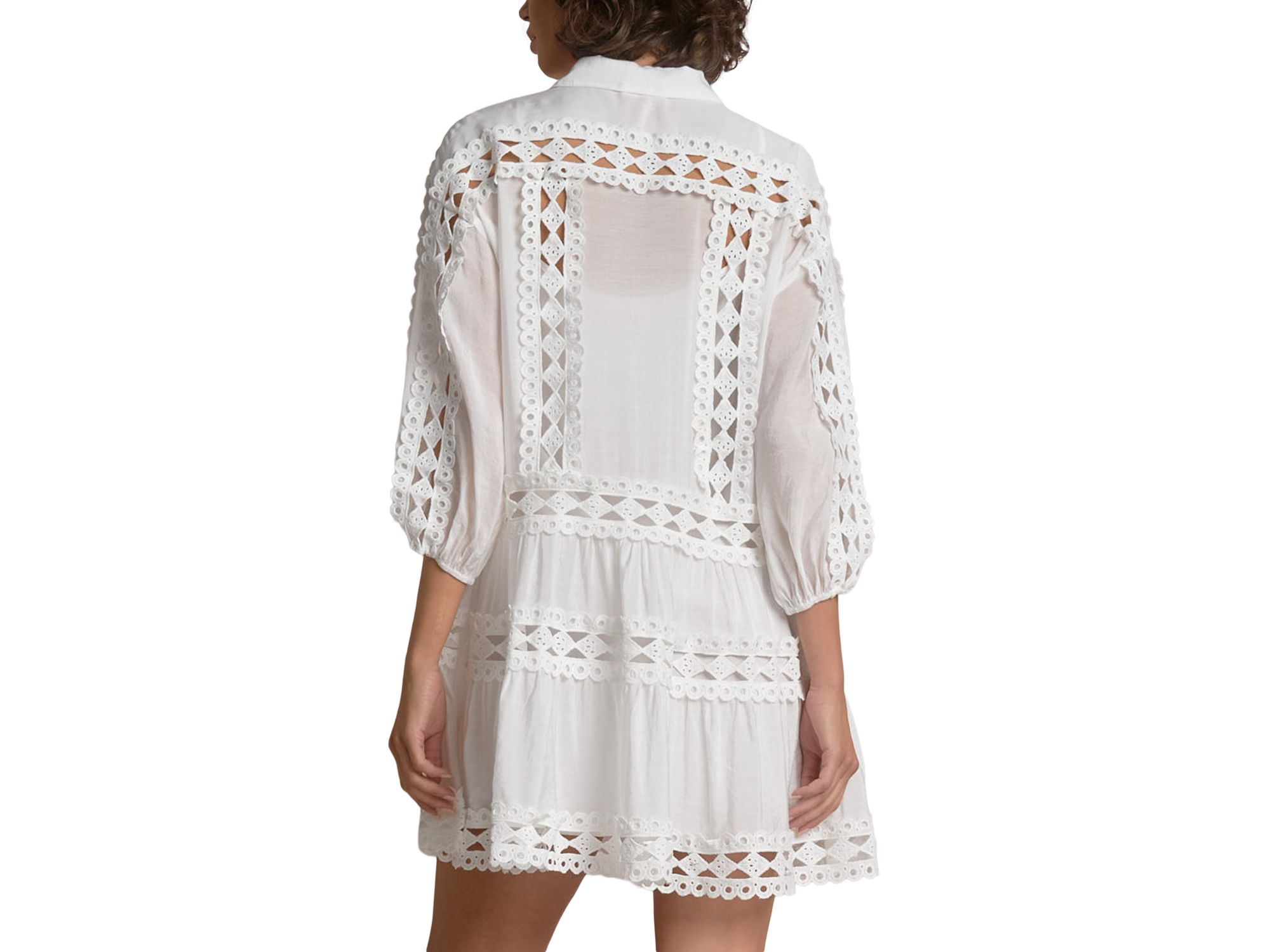 Three Quarter Sleeve Swim Cover Up Dress — Image 3