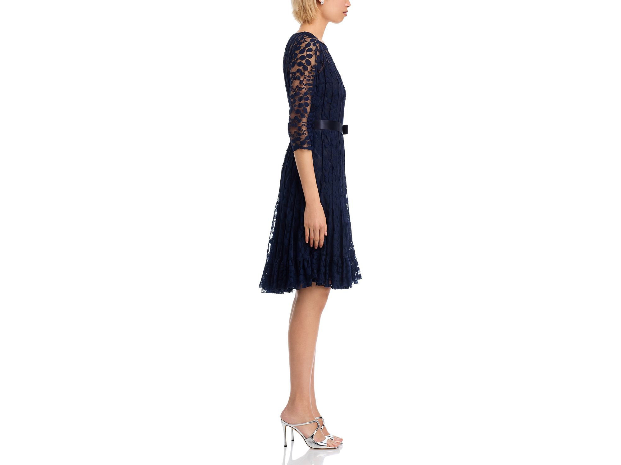 Leaf Lace Pintuck Dress — Image 5