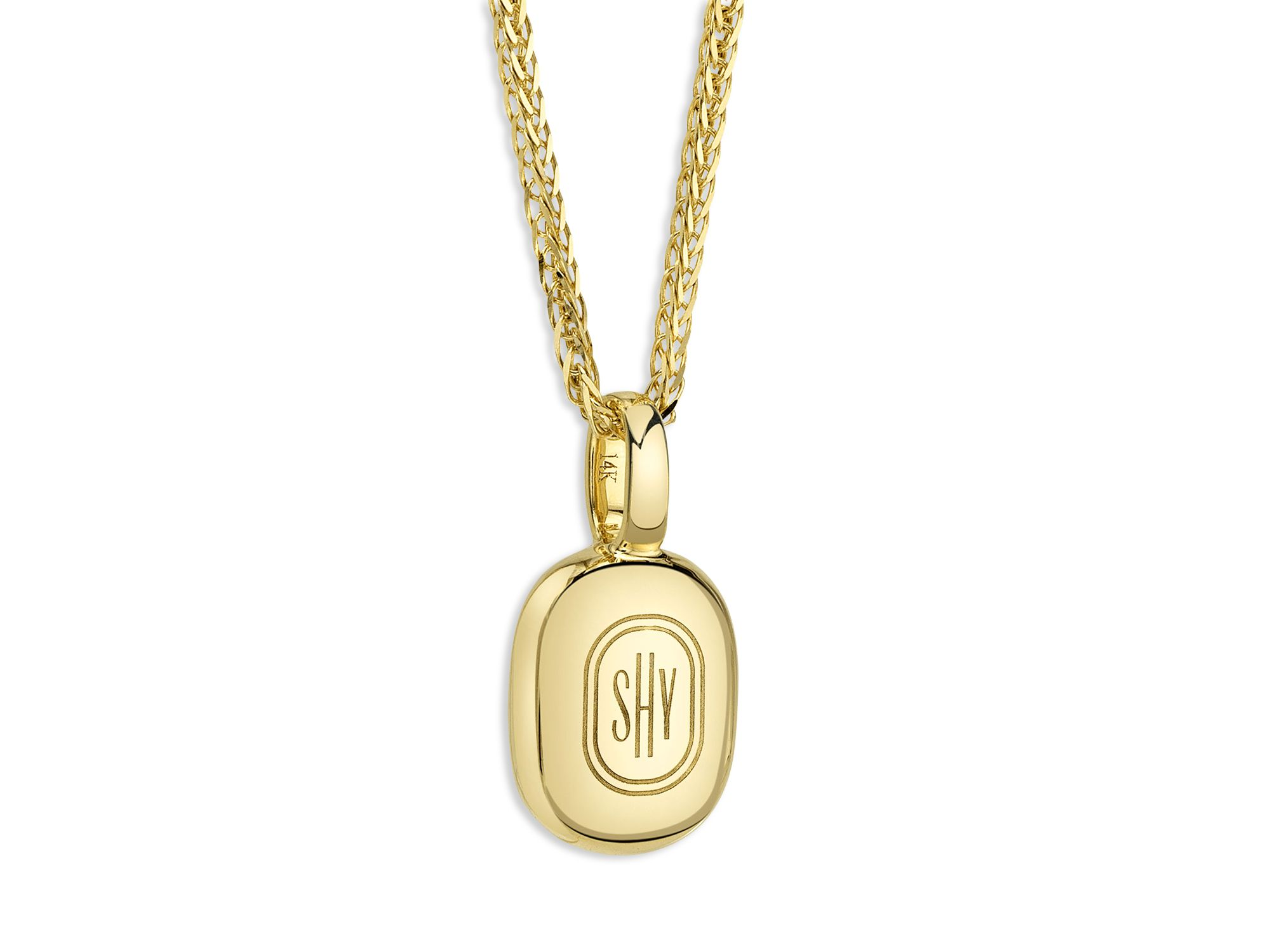 14K Yellow Gold Diamond Baguette & Round Chopin Pendant Necklace, 18" — Image 3