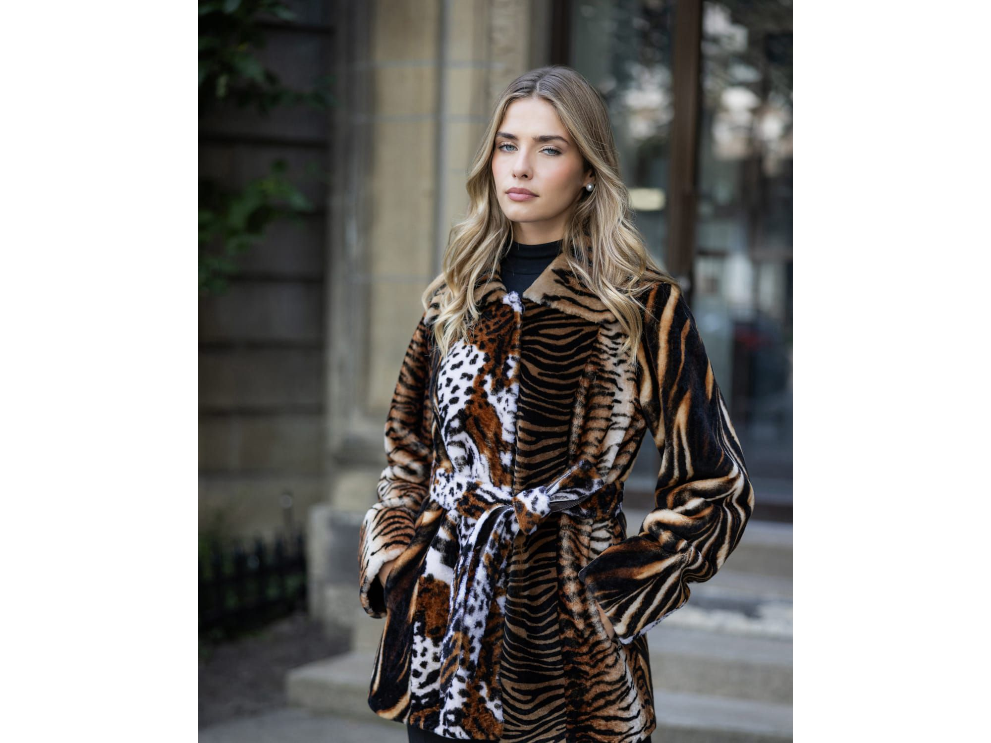 Shearling Jacket with Belt — Image 3