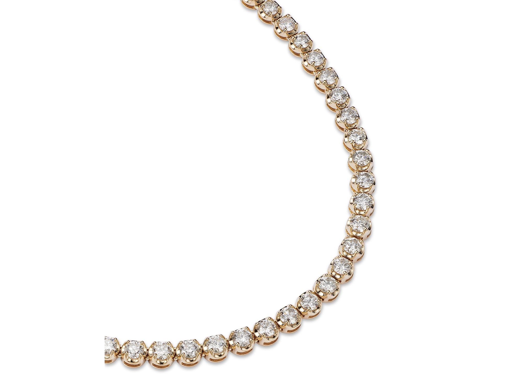 Diamond Crown Set Tennis Necklace in 14K Yellow Gold, 4.0-8.0 tcw — Image 4