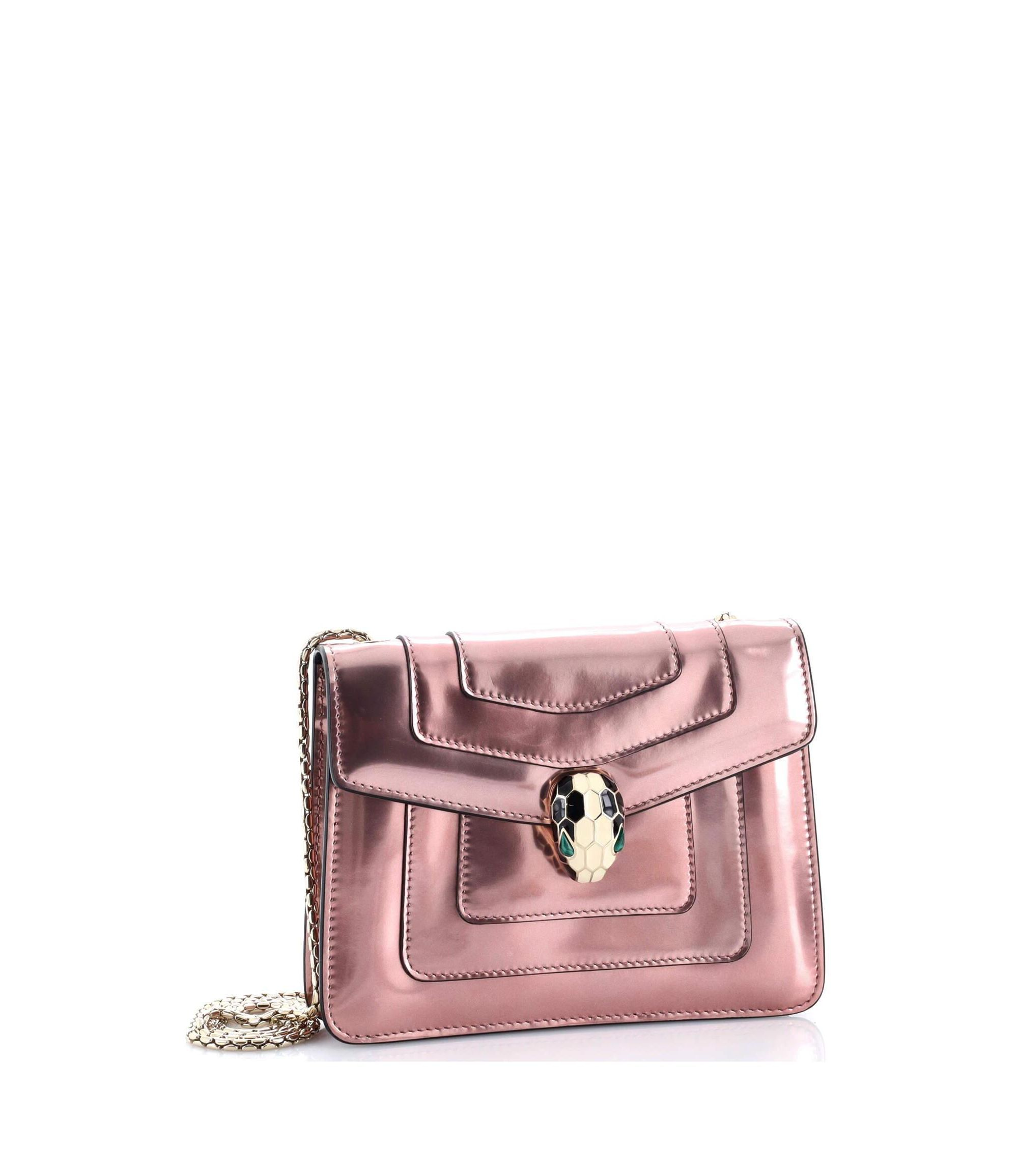 Small Serpenti Forever Square Shoulder Bag Metallic Leather — Image 3