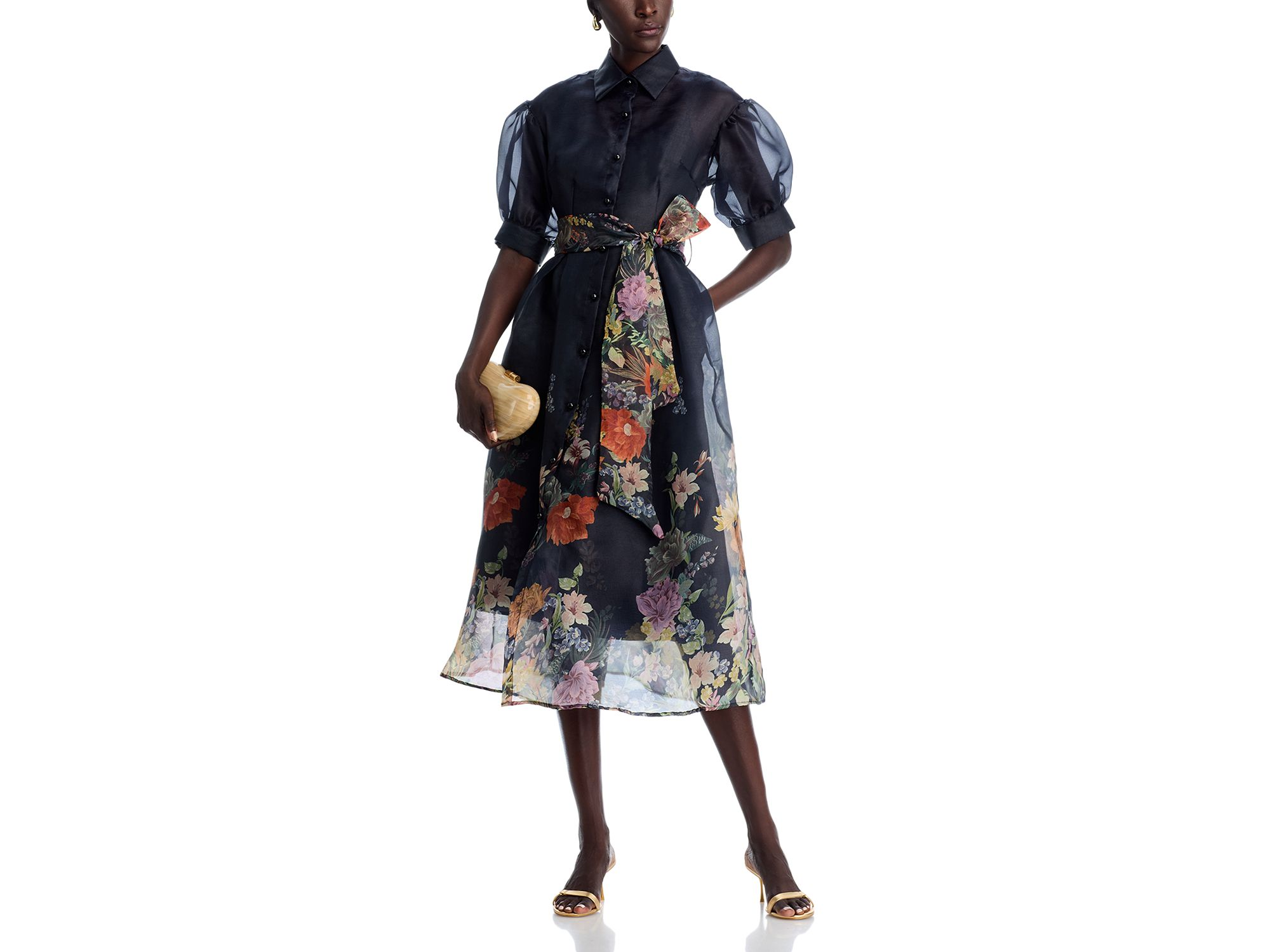 Floral Print Button Front Dress — Image 3