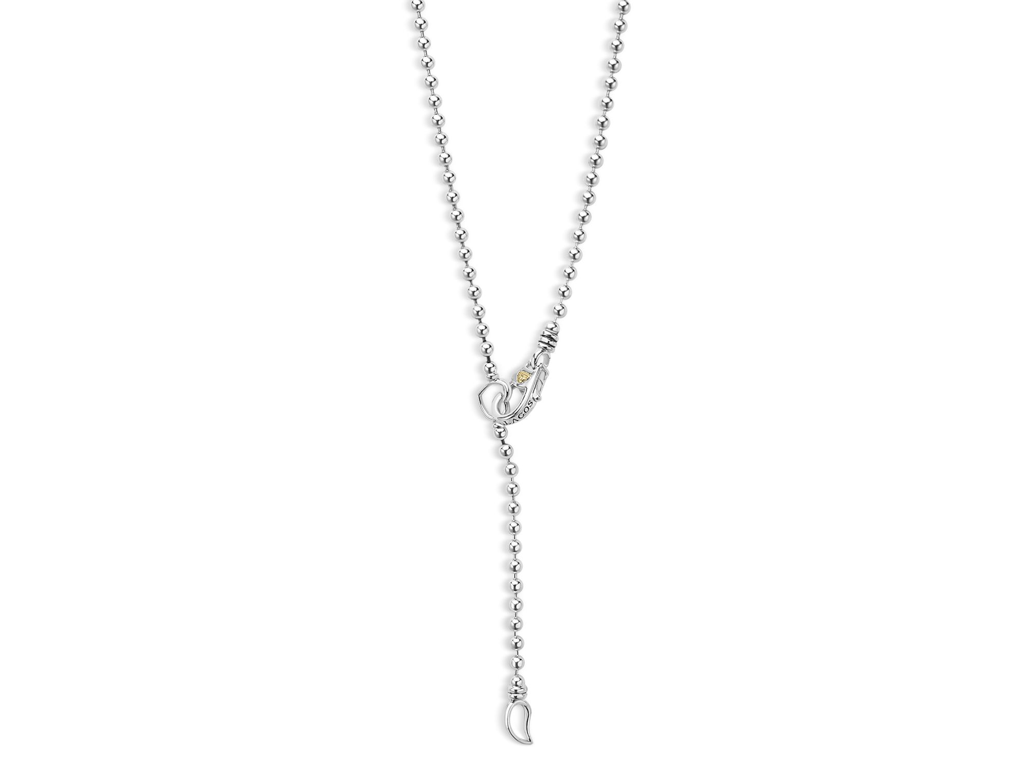 18K Yellow Gold & Sterling Caviar Lux Diamond Chain Link Collar Necklace, 16-18" - Exclusive — Image 5