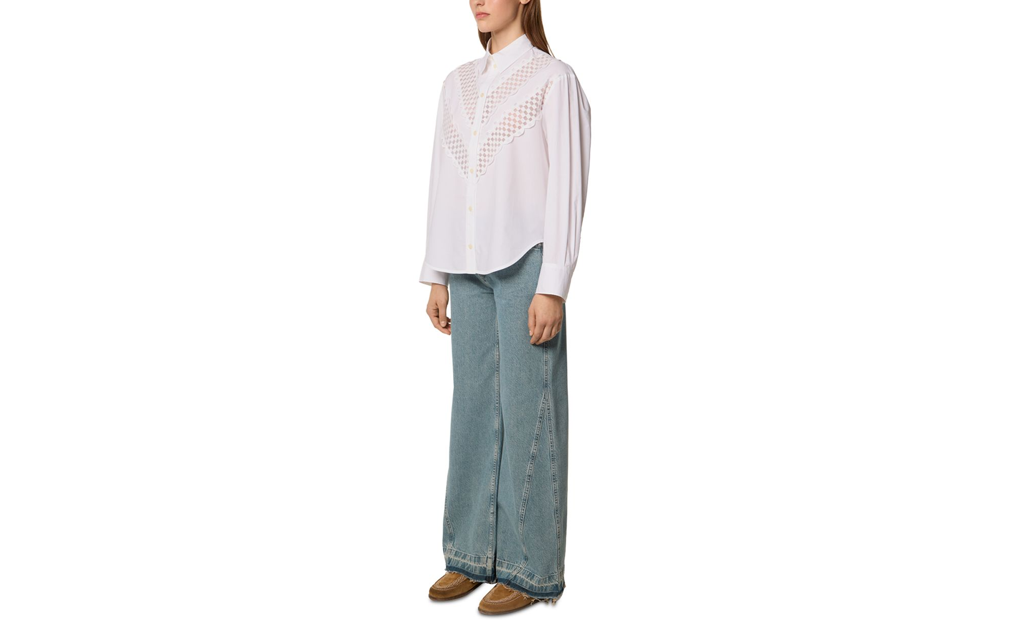 Cotton Shirt with Lace Ribbon — Image 4