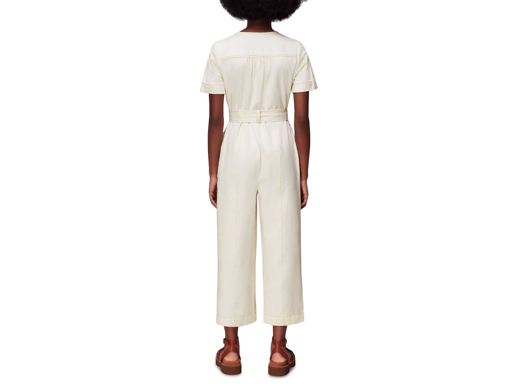 Zip Front Denim Jumpsuit — Image 4