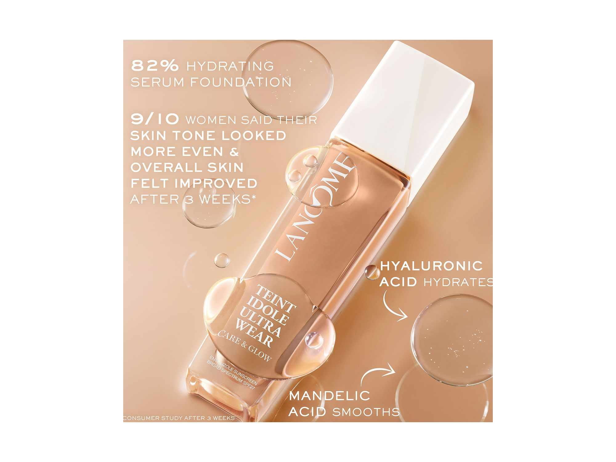 Teint Idole Ultra Wear Care & Glow Serum Foundation 1 oz. — Image 8