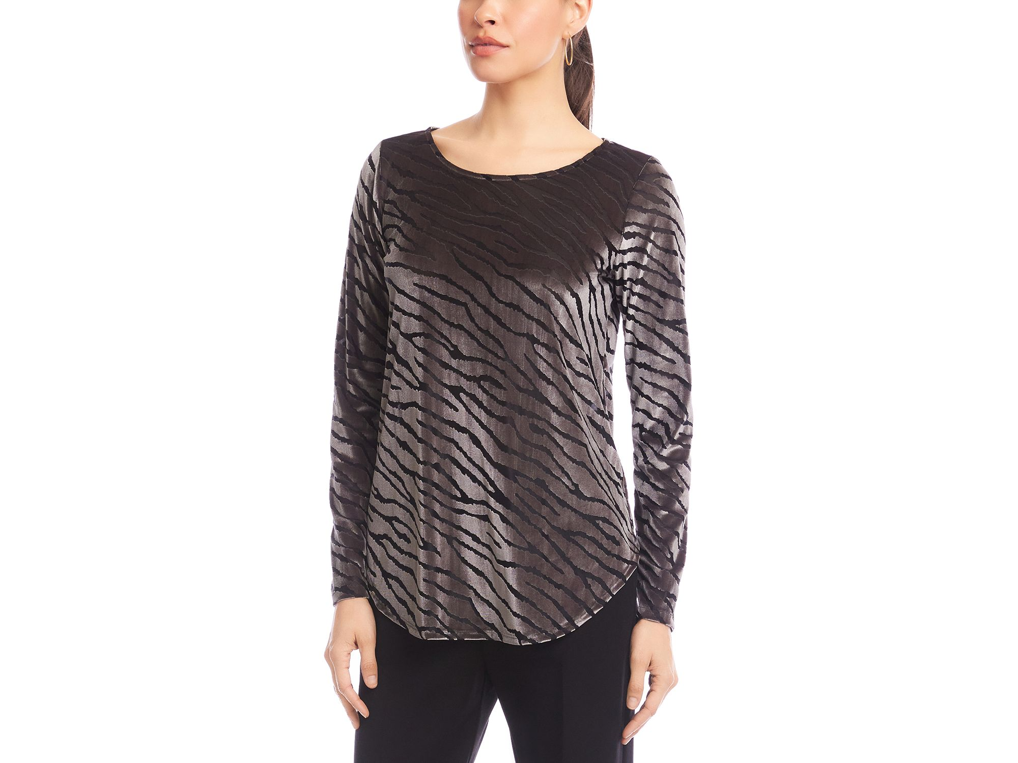 Velvet Burnout Shirttail Top — Image 3