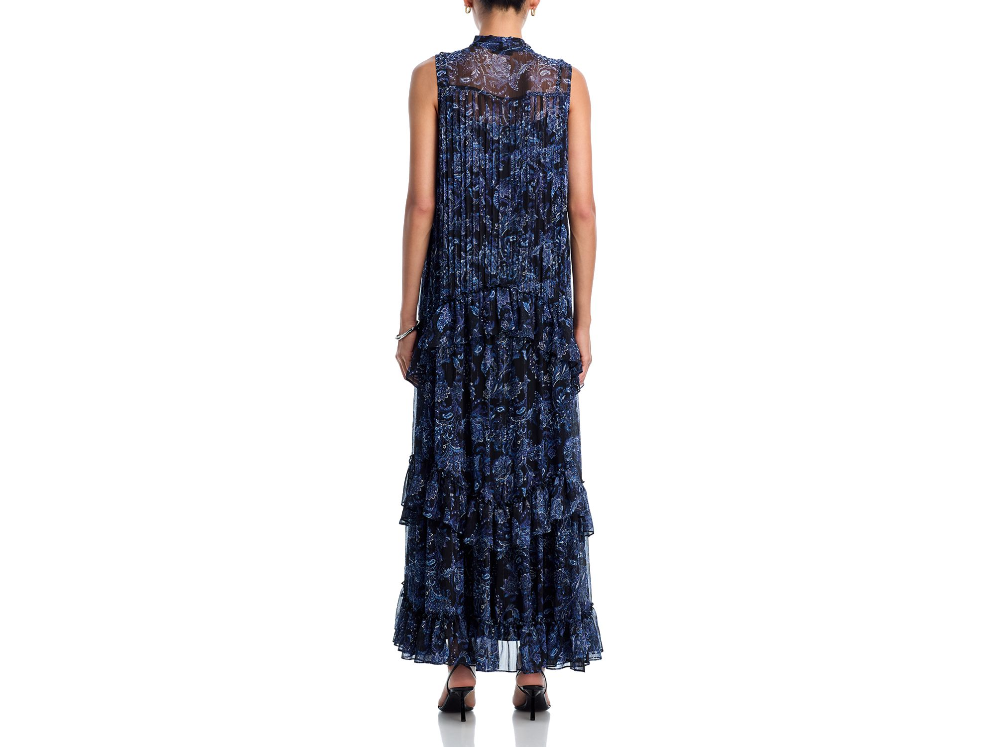 Metallic Paisley Maxi Boho Dress - Exclusive — Image 4