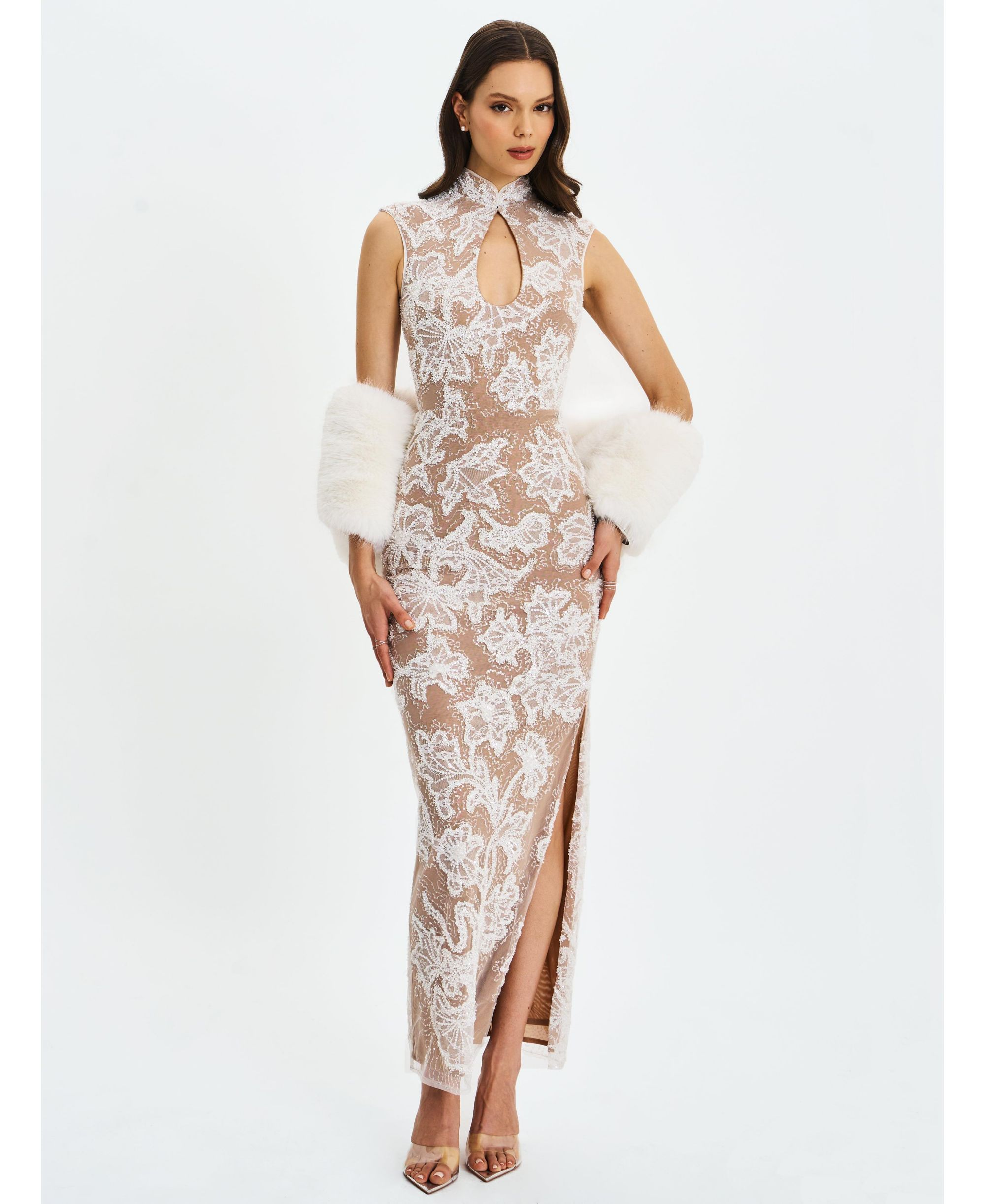 Tavia Beaded Teardrop Neckline Maxi Dress — Image 6