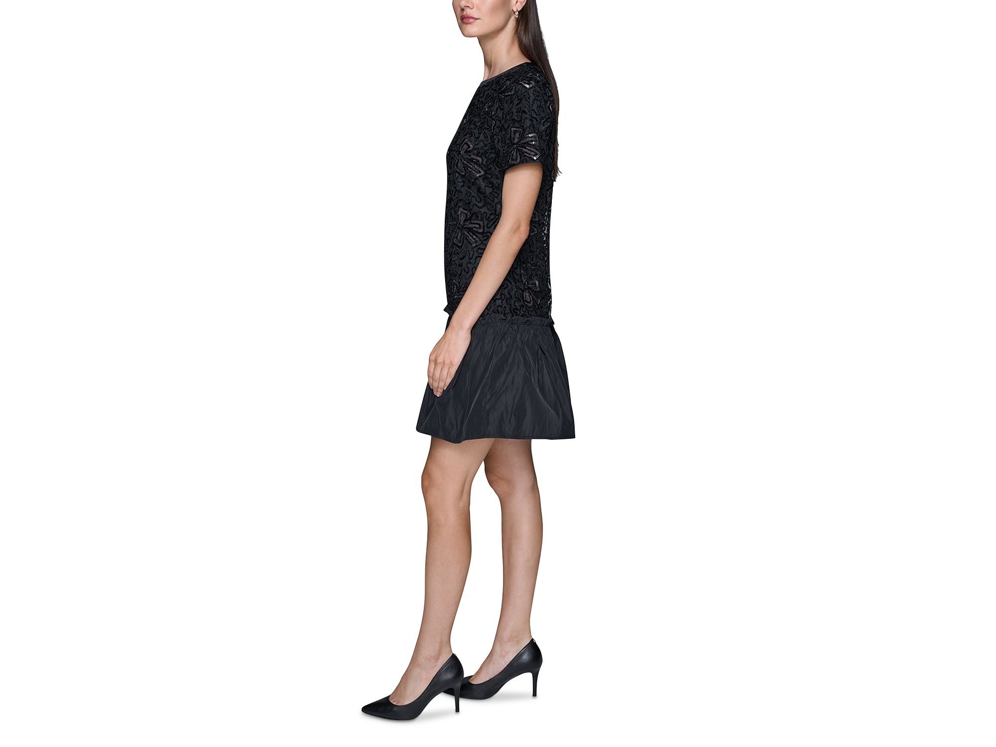 Chenille Sequin Mesh A Line Dress — Image 5
