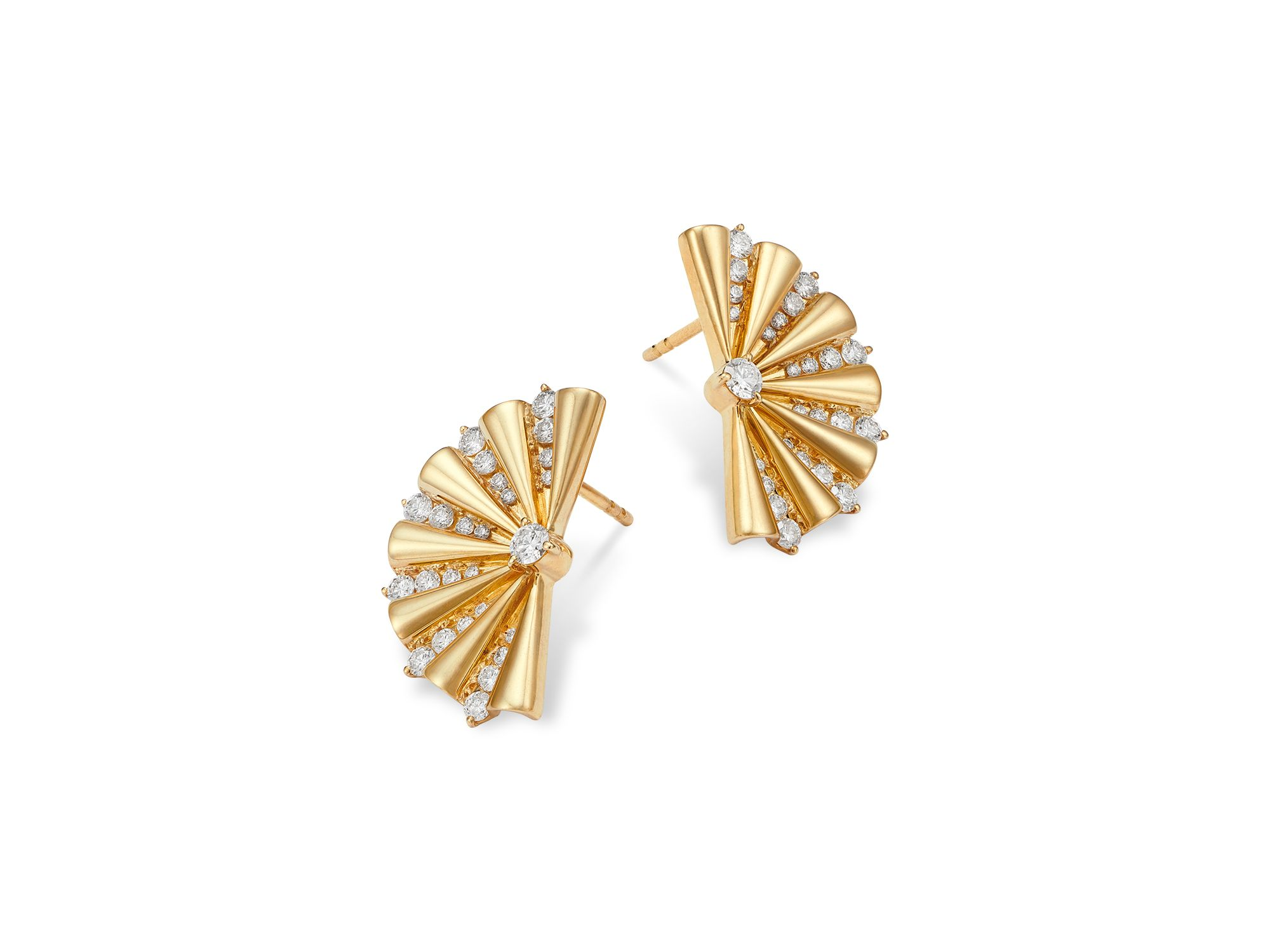 Diamond Earrings in 14K Yellow Gold, 0.75 tcw — Image 3