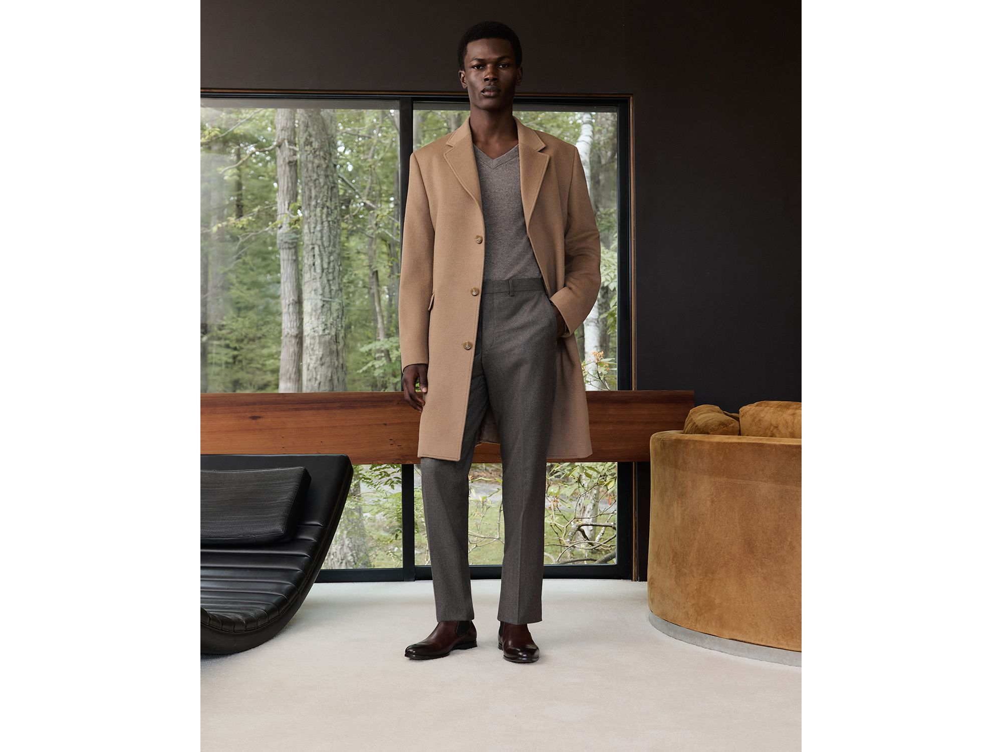 Flannel Flat Front Trousers - Exclusive — Image 4