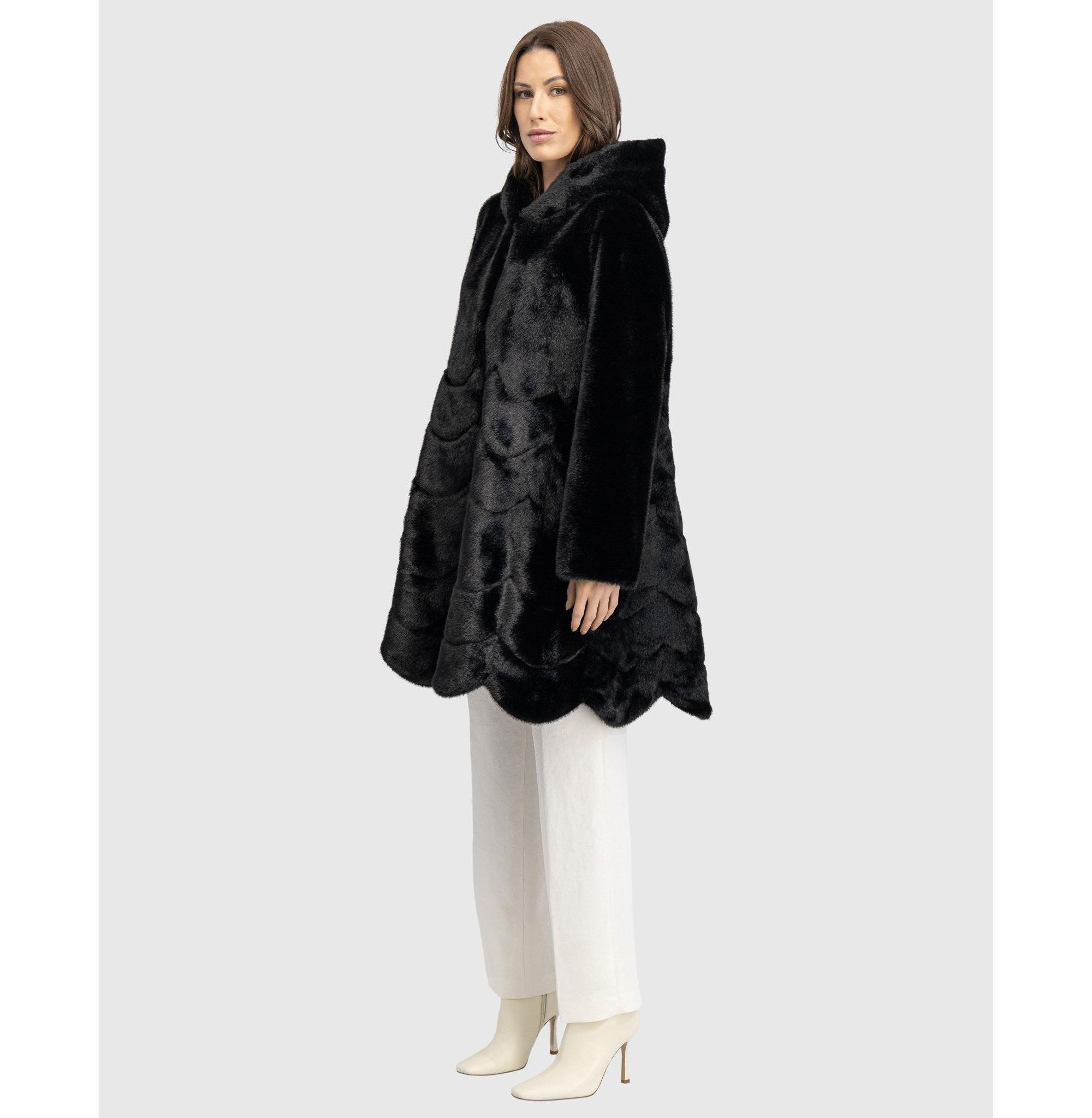 Faux Fur Mink Reversible Parka Coat — Image 6