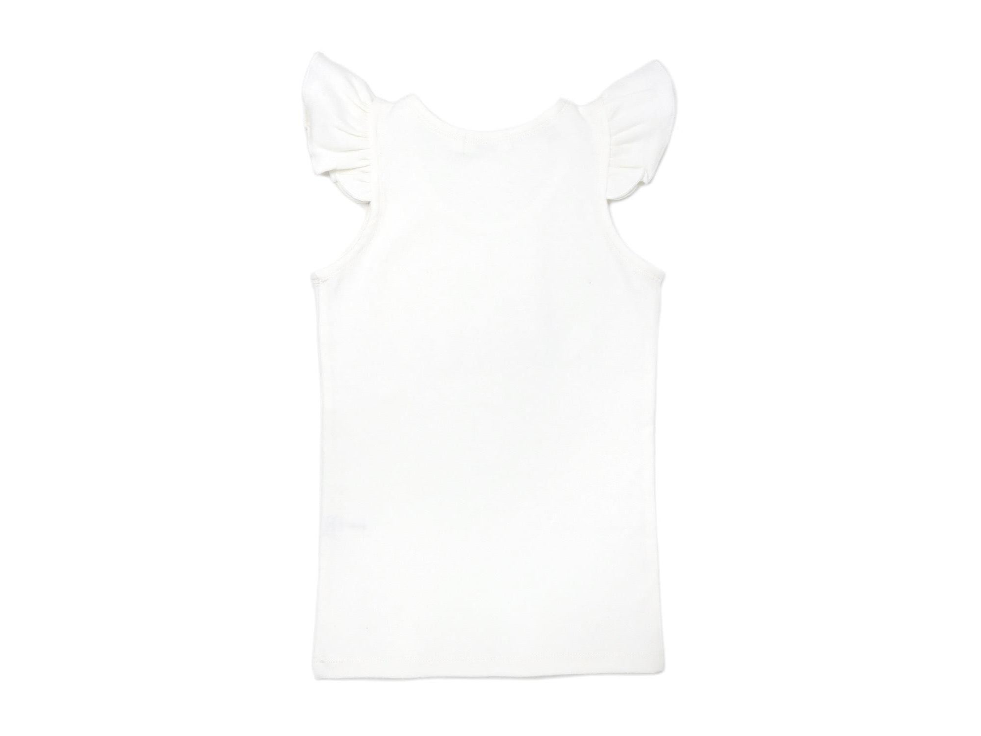 Girls "one" Pink Sparkle Embroidered Flutter Sleeve Tank - Baby — Image 3