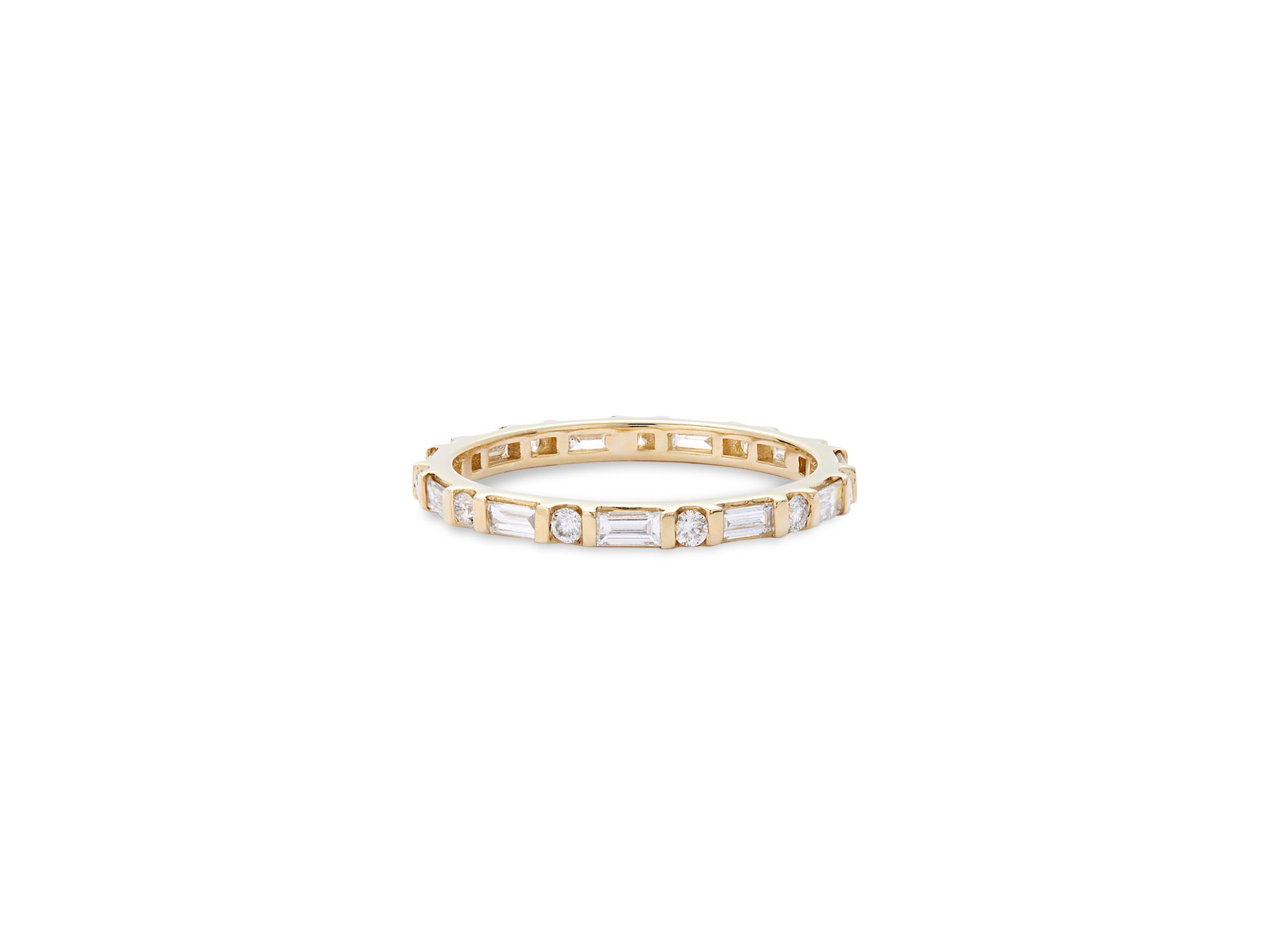 Diamond Baguette & Round Eternity Band in 14K Yellow Gold, 0.70 tcw — Image 4