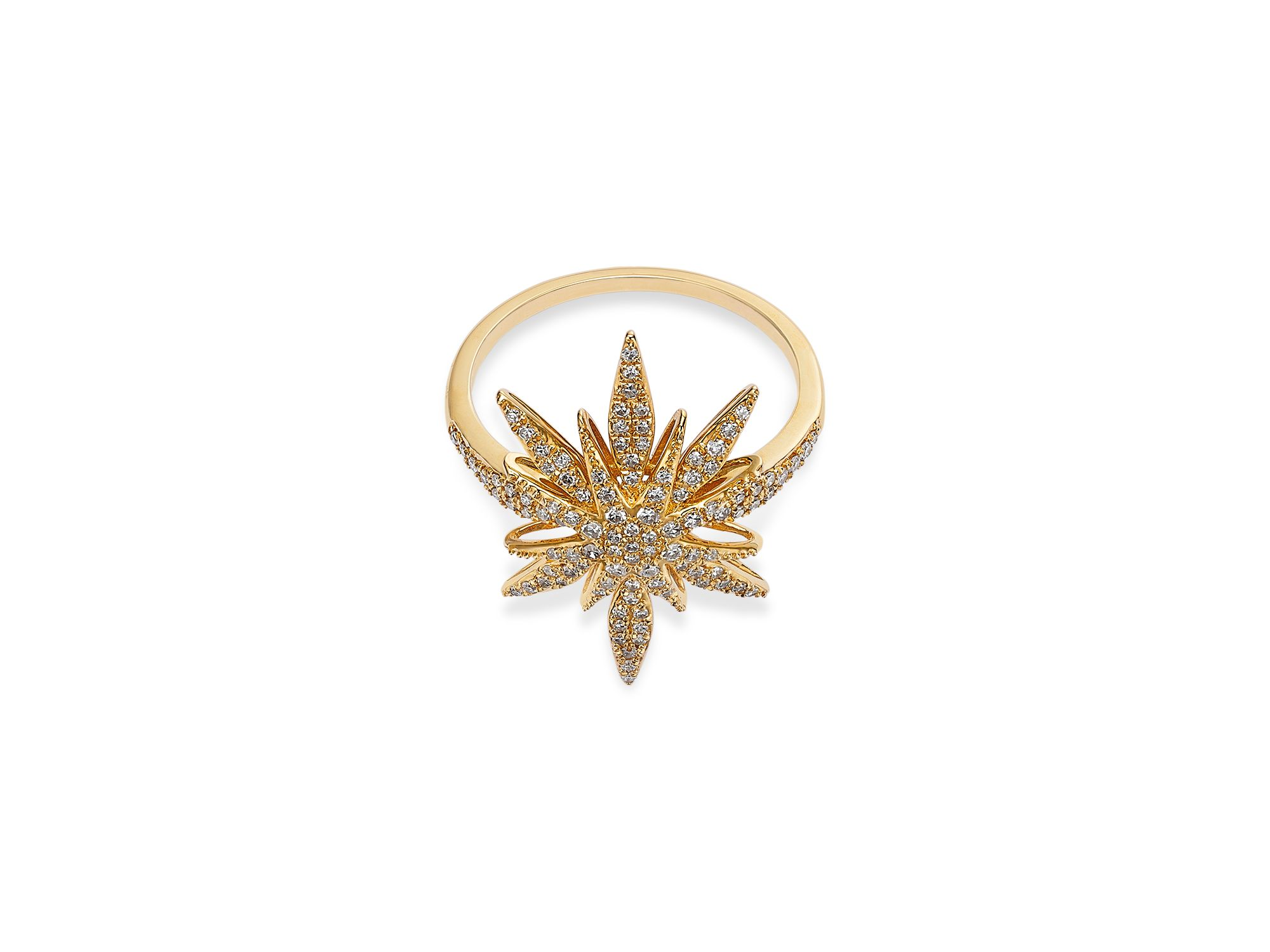 Diamond Starburst Ring in 14K Yellow Gold, 0.38 tcw — Image 3