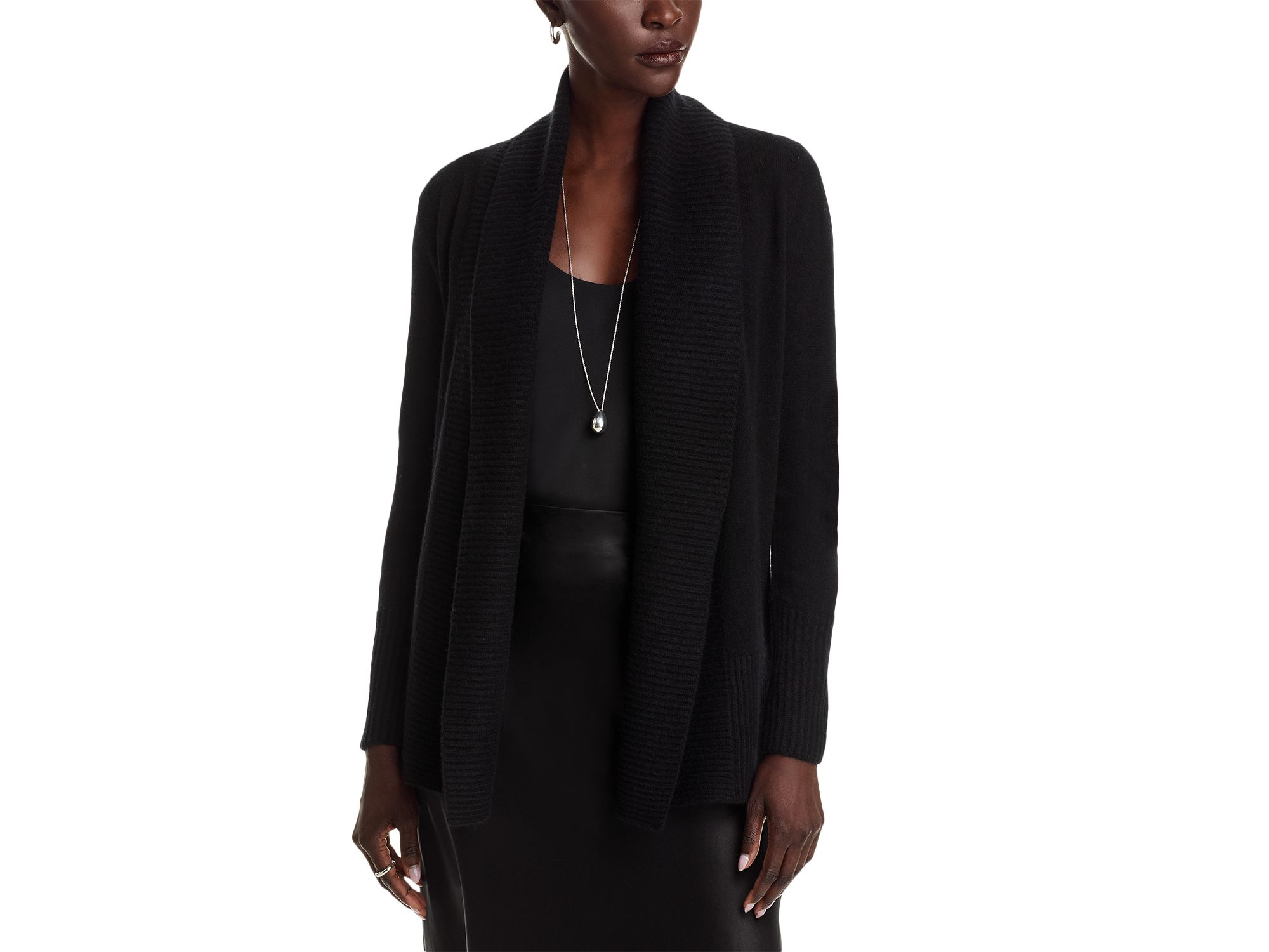 Shawl-Collar 100% Cashmere Cardigan - Exclusive — Image 3