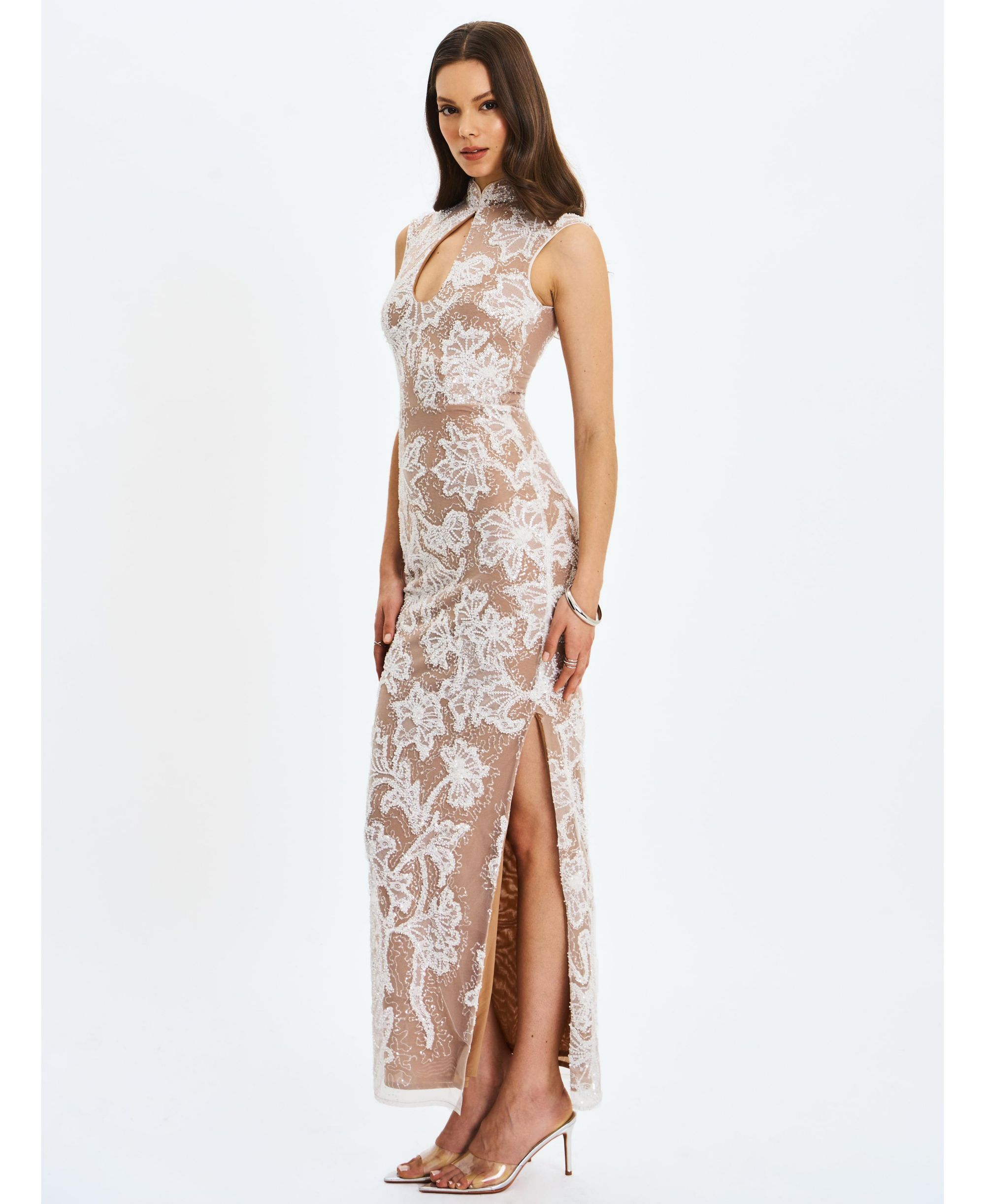 Tavia Beaded Teardrop Neckline Maxi Dress — Image 9