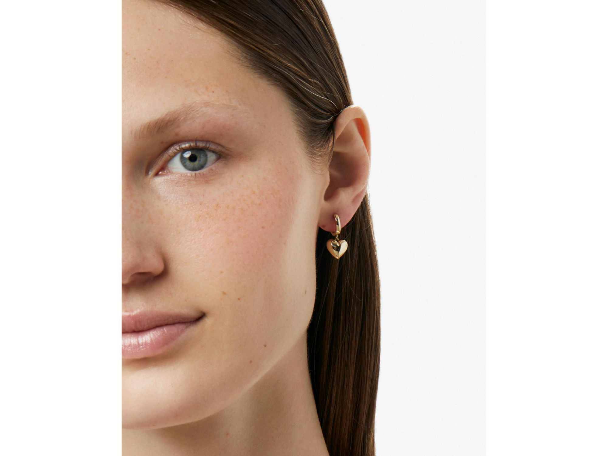 Jessica Puffed Heart Hoops — Image 4