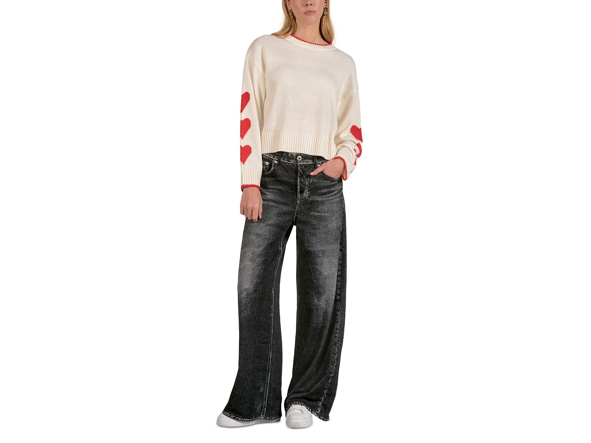Crewneck Heart Sleeve Sweater — Image 5