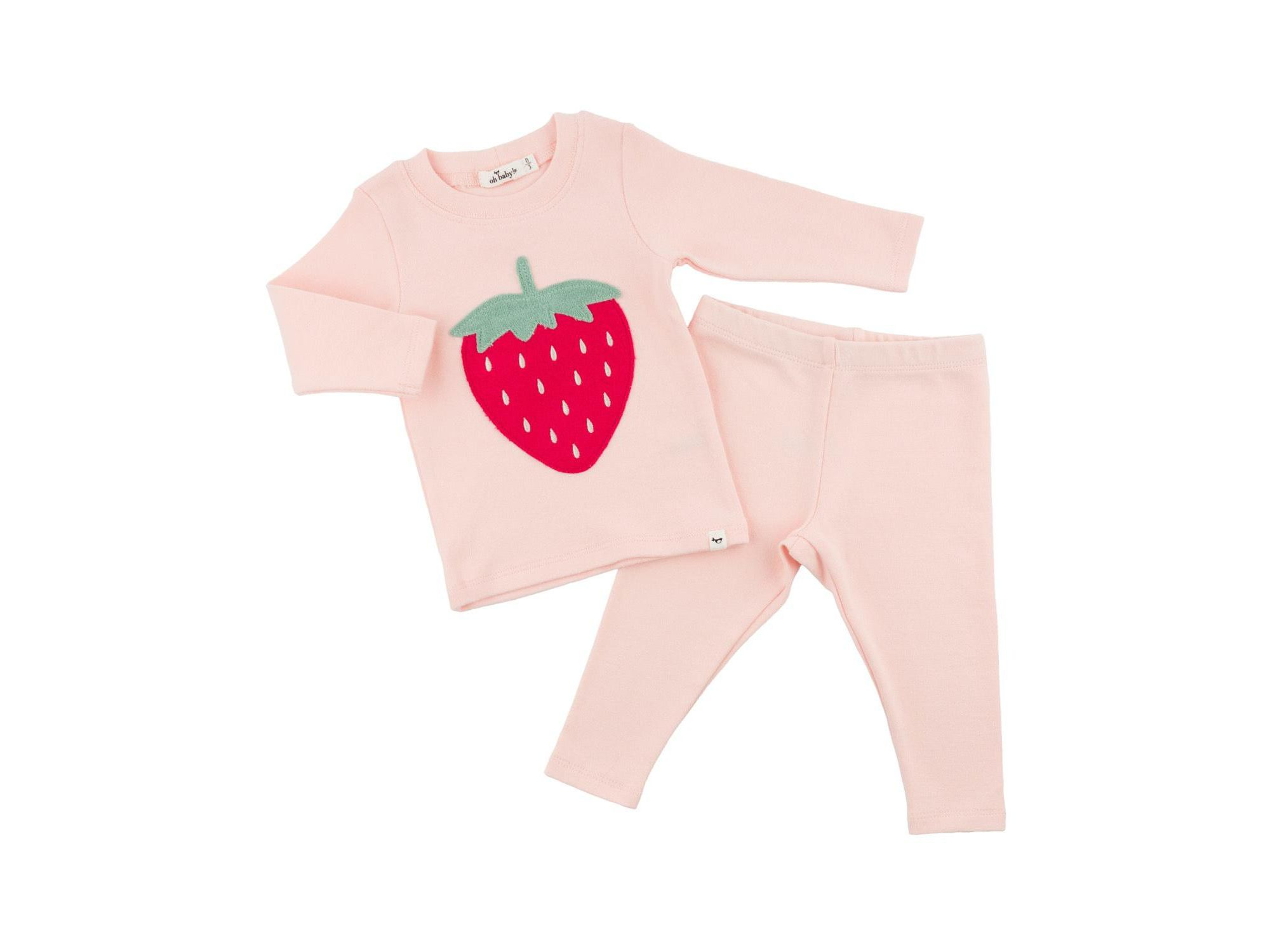 Girls' Strawberry Berry Applique Two Piece Set - Baby — Image 3