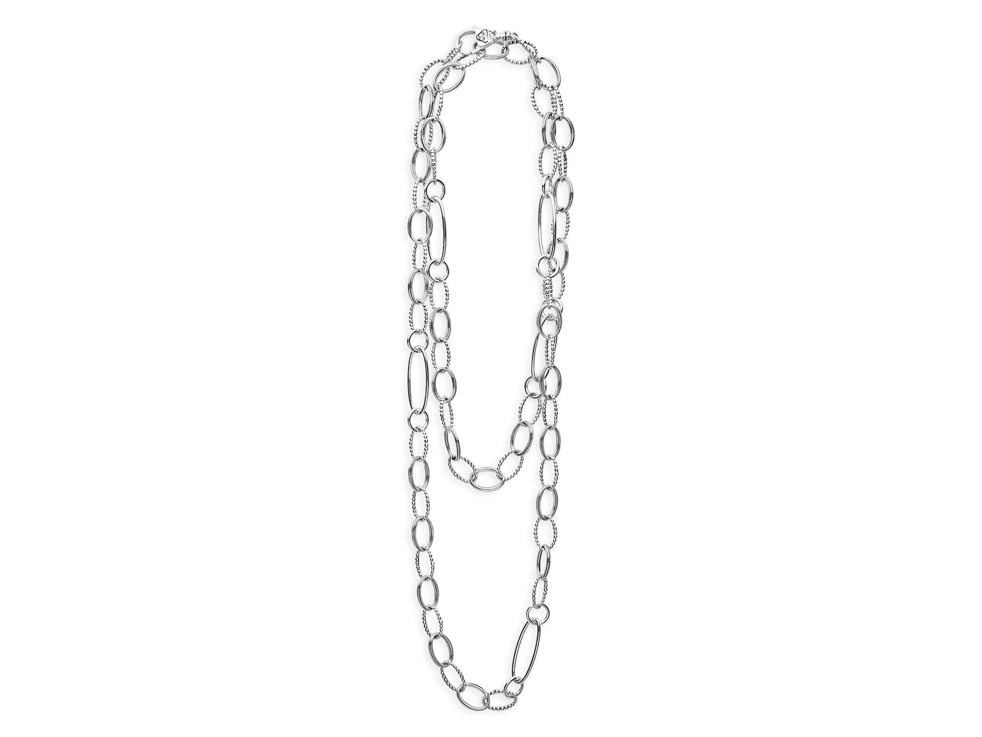 Sterling Signature Caviar Oval Link Chain Necklace, 34" — Image 4
