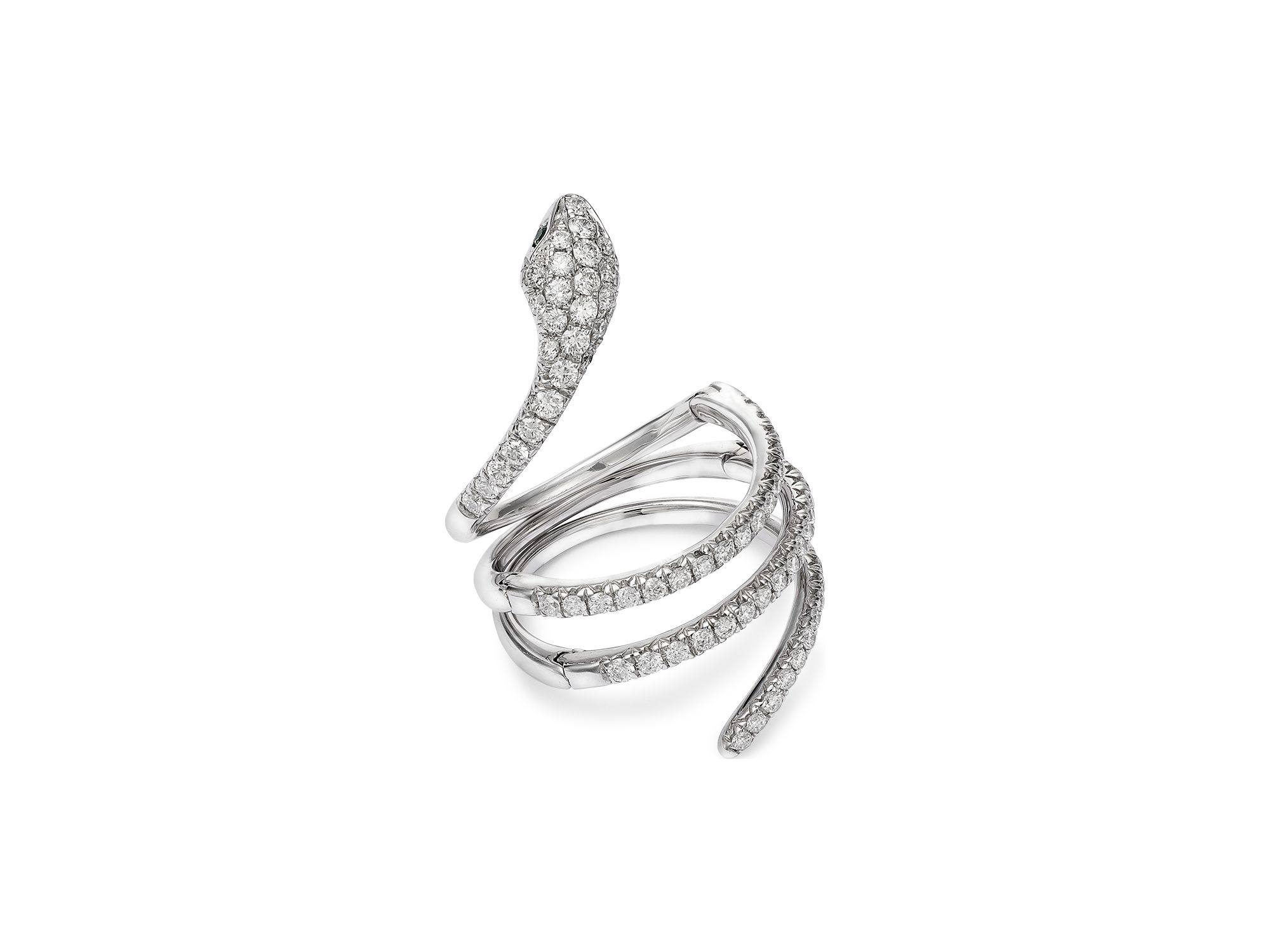 Diamond Snake Ring in 14K White Gold, 1.14 tcw — Image 3